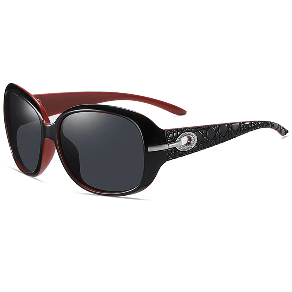 Occhiali da Sole Donna Techsuit 2012, Polarizzati, Protezione UV, Nero Rosso Grigio - immagine 1