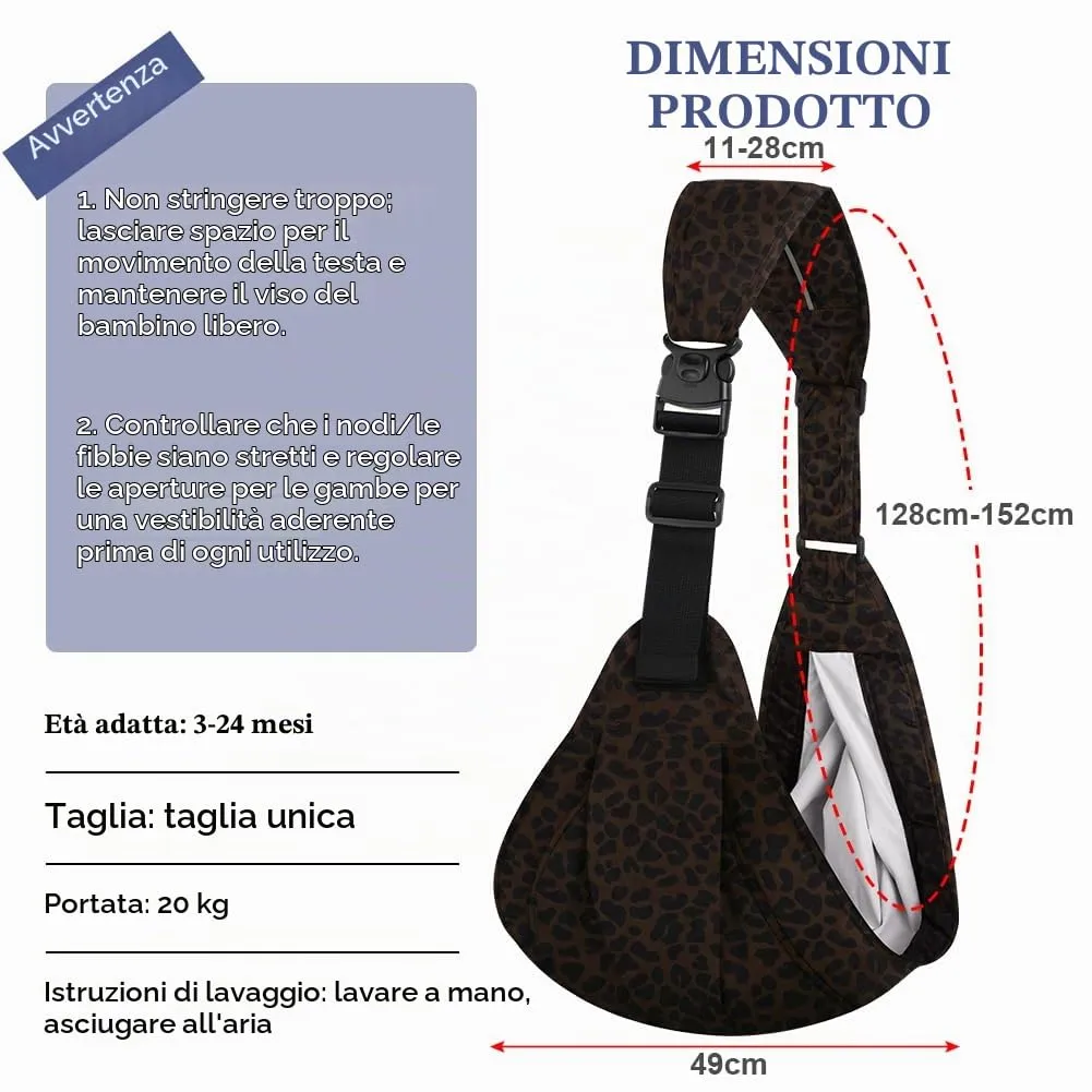 AYESY Marsupio Neonato 3-24 Mesi,Marsupio Neonato Regolabile con fibbia,Ergonomico,Marsupios Laterale,Facile da Indossare,Marsupios Bambino Fino a 20 Kg,Tripla protezione,per Dormire Viaggi - immagine 2
