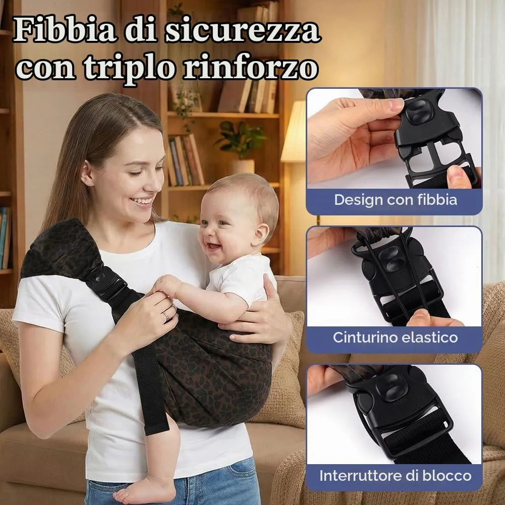 AYESY Marsupio Neonato 3-24 Mesi,Marsupio Neonato Regolabile con fibbia,Ergonomico,Marsupios Laterale,Facile da Indossare,Marsupios Bambino Fino a 20 Kg,Tripla protezione,per Dormire Viaggi - immagine 4