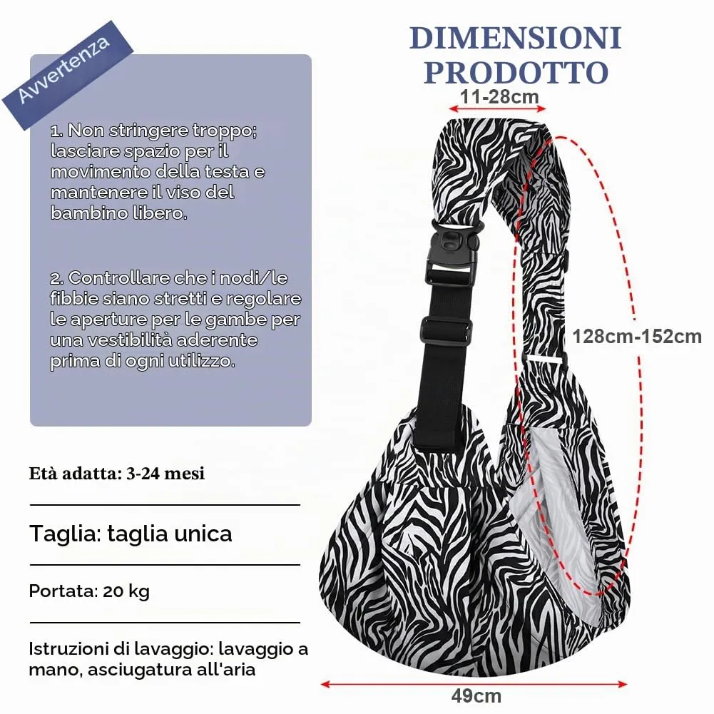 AYESY Marsupio Neonato 3-24 Mesi,Marsupio Neonato Regolabile con fibbia,Ergonomico,Marsupios Laterale,Facile da Indossare,Marsupios Bambino Fino a 20 Kg,Tripla protezione,per Dormire Viaggi - immagine 2