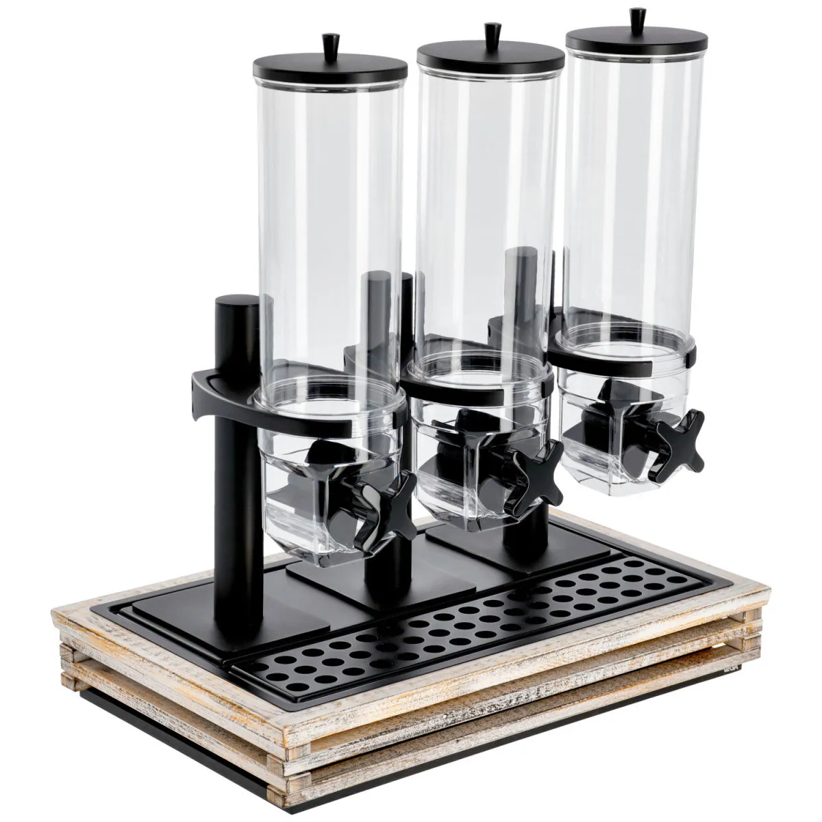 VEGA Dispenser cereali Natchez triplo, GN 1/1, 3x 4l; GN 1/1, 57.5x37x65 cm (LxLxH); bianco vintage/trasparente/nero; rettangolare - immagine 1