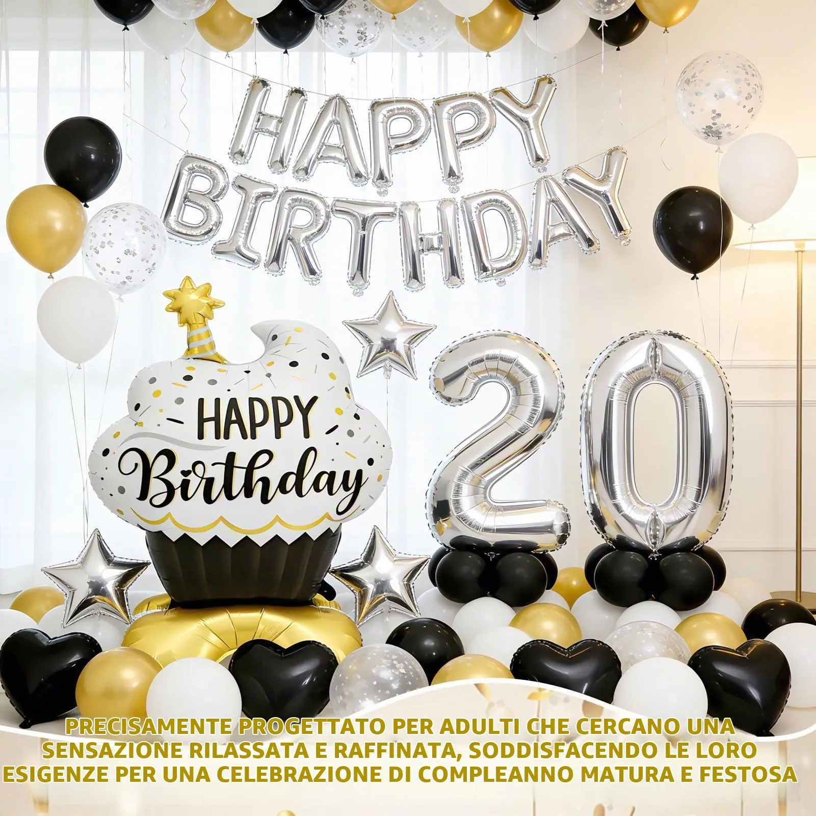 Palloncino in Pellicola Happy Birthday Torten XXL - immagine 6