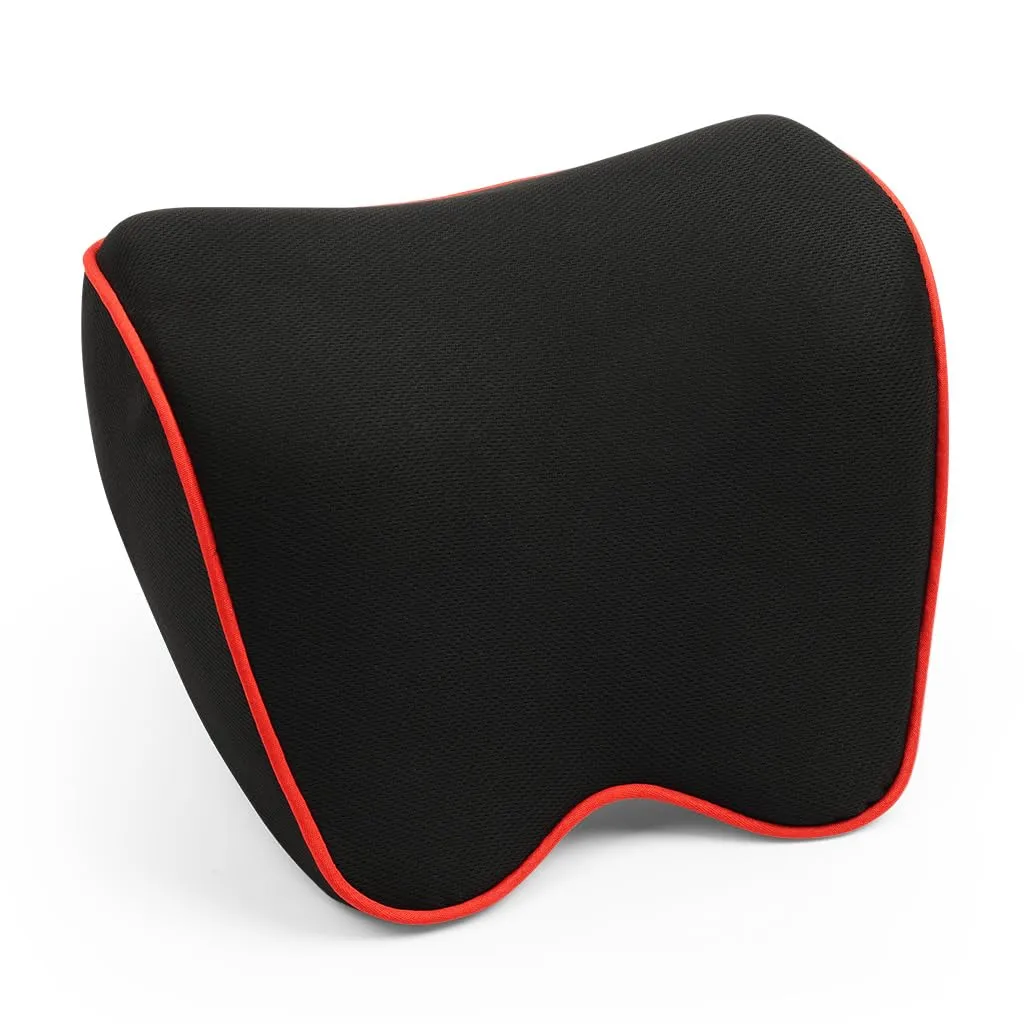 Alaoo 1pcs Cuscino Poggiatesta Auto, Nero Con Finiture Rosse - immagine 9