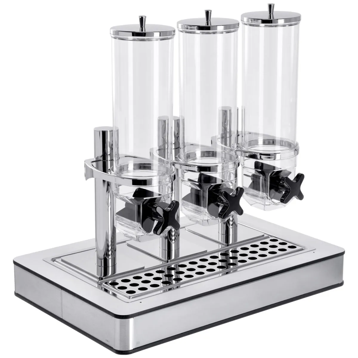 VEGA Dispenser cereali Fundale triplo, GN 1/1, 3x 4l; GN 1/1, 63x42.5x64.7 cm (LxLxH); acciaio inox/bianco/trasparente/argento; rettangolare - immagine 1