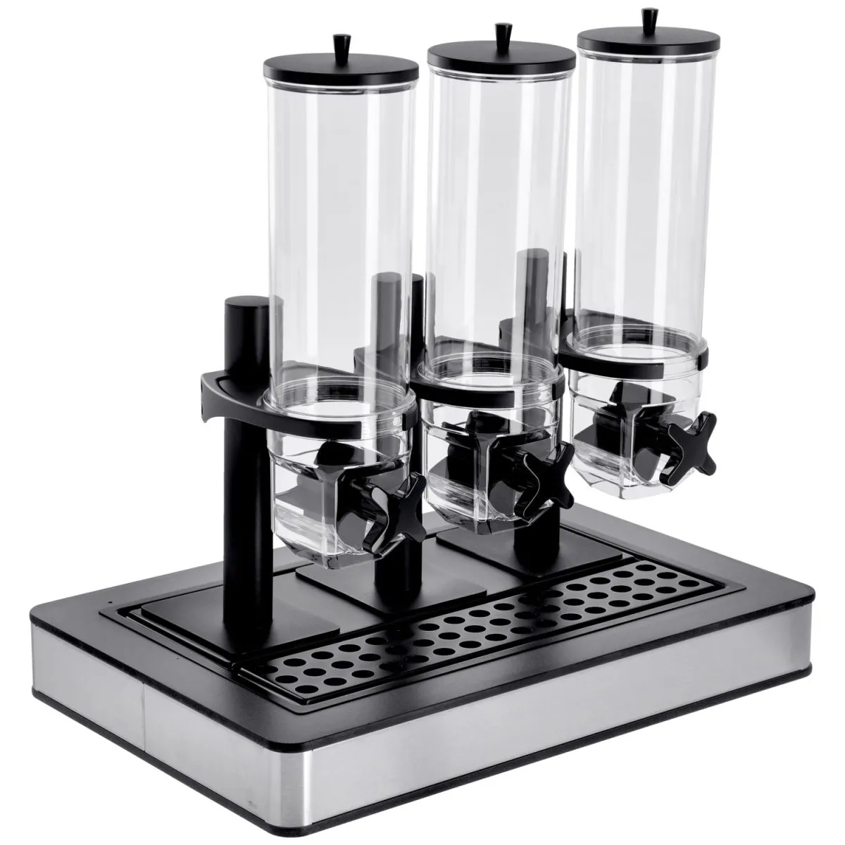 VEGA Dispenser cereali Fundale triplo, GN 1/1, 3x 4l; GN 1/1, 63x42.5x64.7 cm (LxLxH); acciaio inox/antracite/trasparente/nero; rettangolare - immagine 1