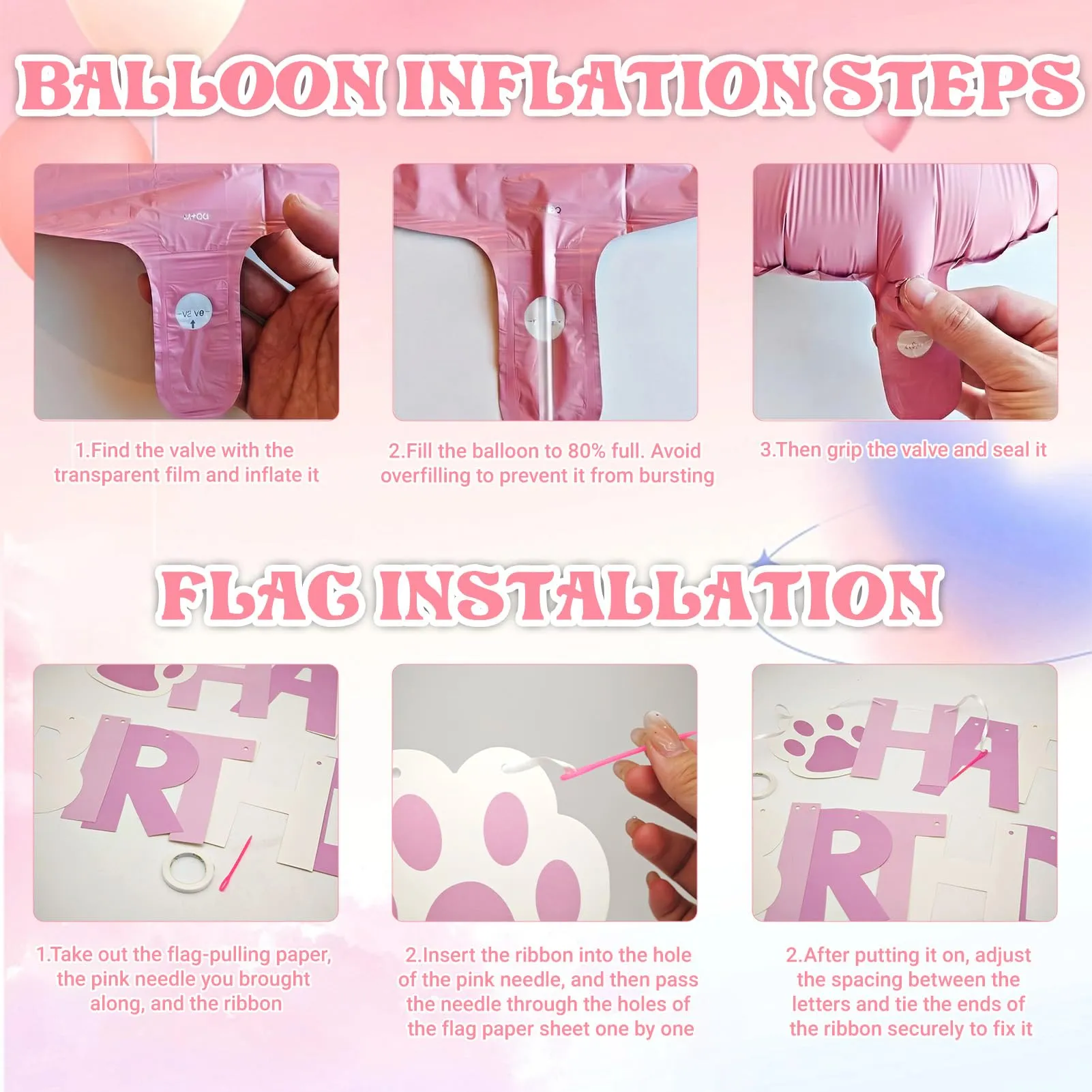 8 Pezzi Palloncino di Gatto, Gatto Compleanno Decorazioni Palloncini - immagine 7