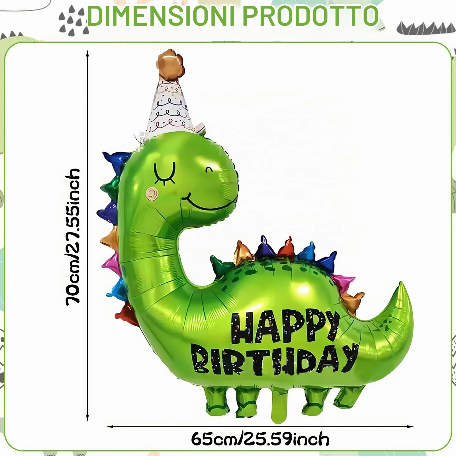 Palloncini Compleanno Dinosauri, Gigante Dinosauro Palloncino Foil - immagine 2