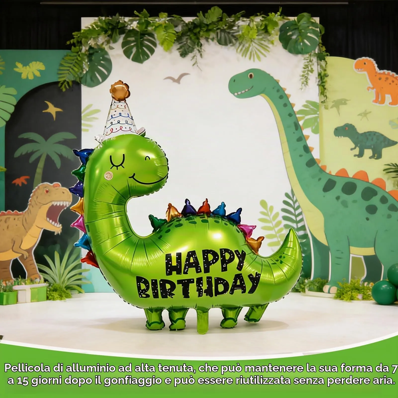 Palloncini Compleanno Dinosauri, Gigante Dinosauro Palloncino Foil - immagine 5