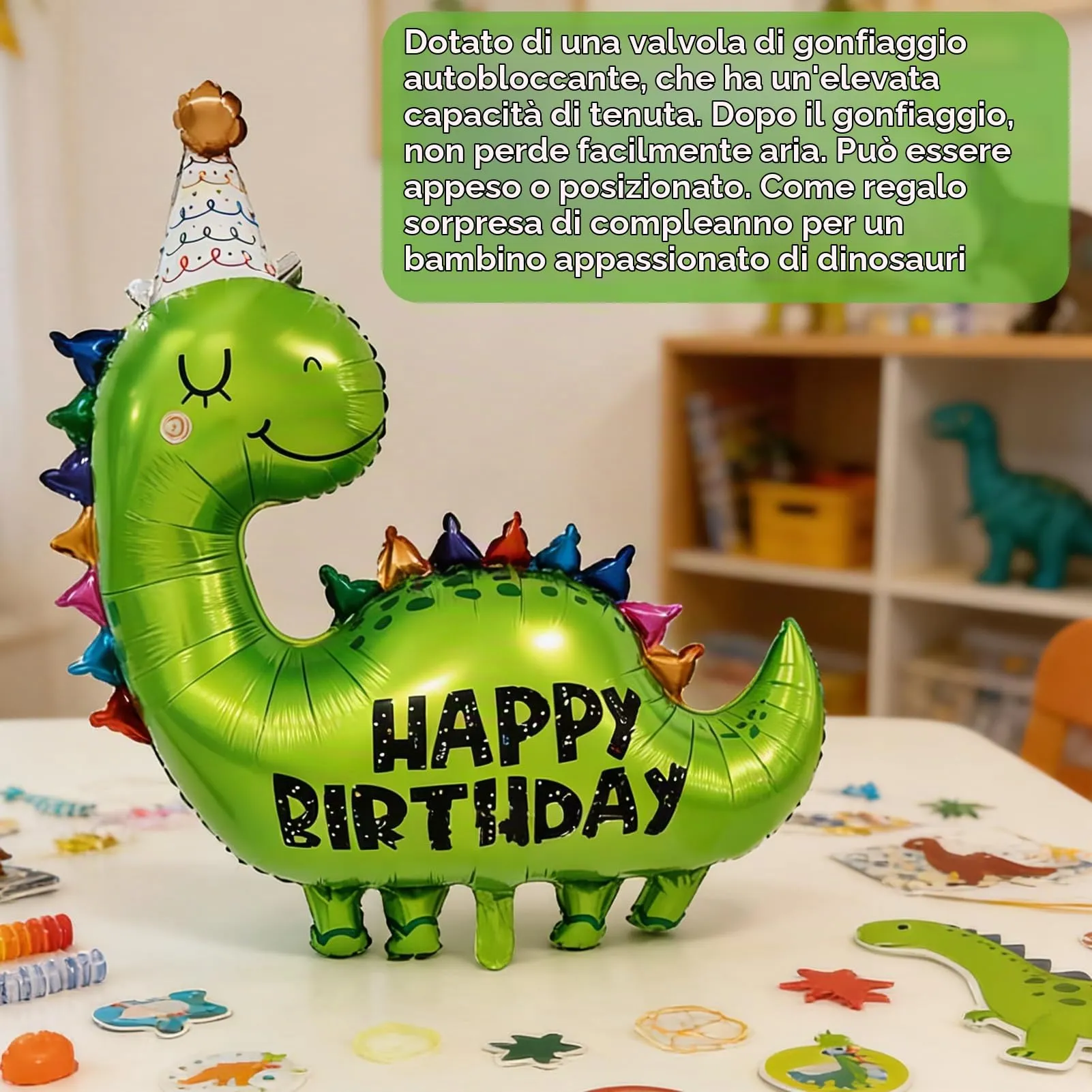 Palloncini Compleanno Dinosauri, Gigante Dinosauro Palloncino Foil - immagine 6