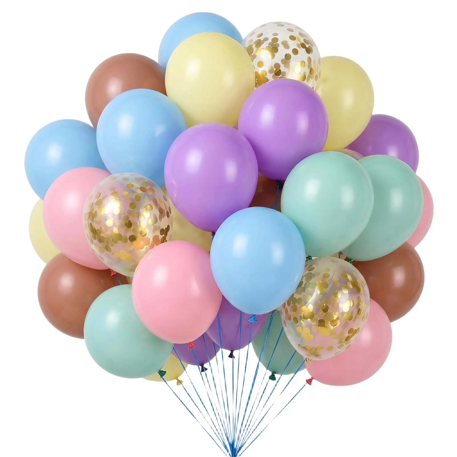 60 Pezzi Palloncini Pastello in Lattice, Palloncini Colorati - immagine 1