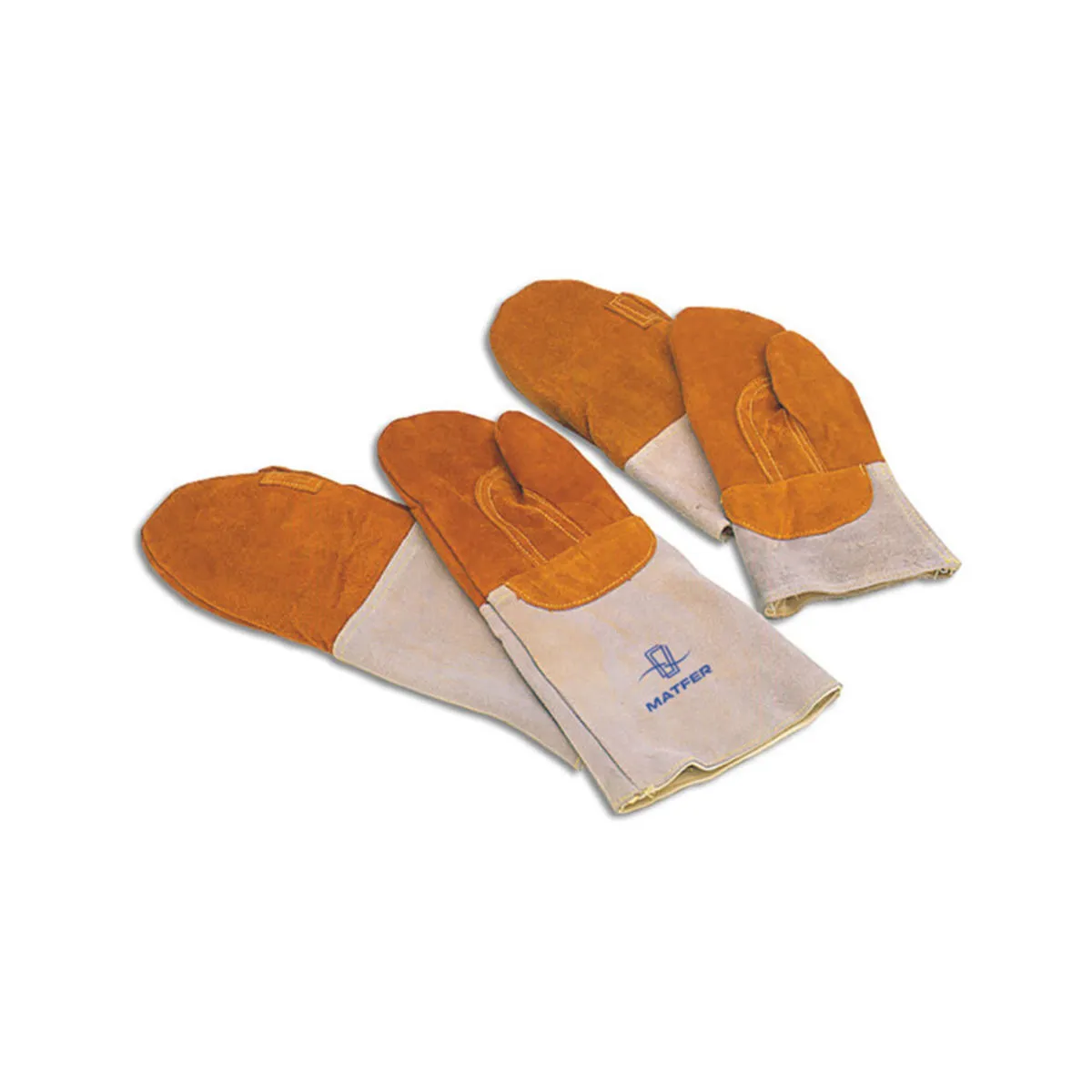 Stalgast Guanti da forno in pelle, muffole; arancione/marrone - immagine 1