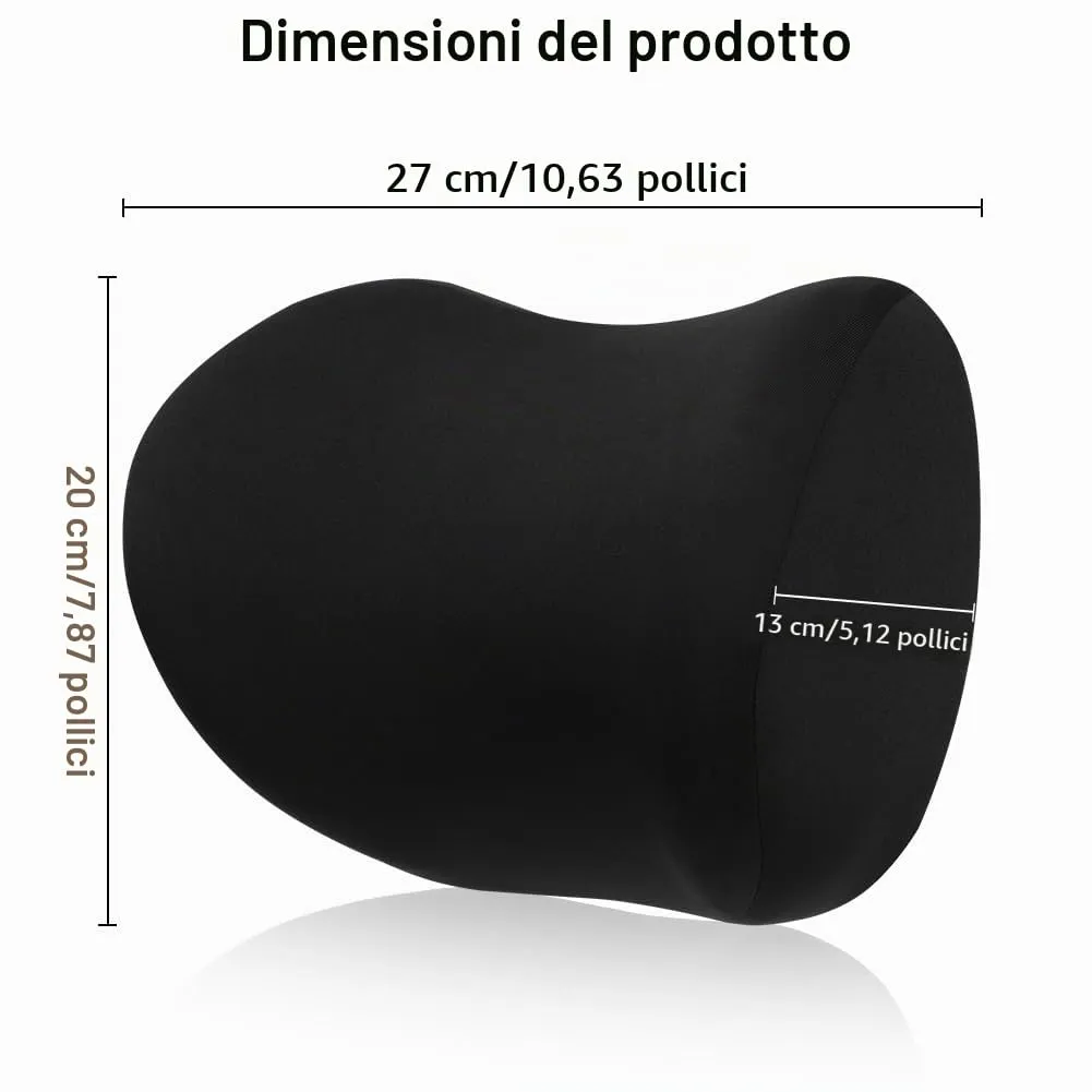 Alaoo 2pcs Cuscino per Collo per Auto, Supporto per Seggiolino, Nero - immagine 2