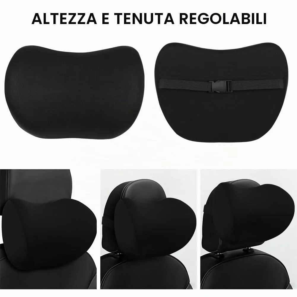 Alaoo 2pcs Cuscino per Collo per Auto, Supporto per Seggiolino, Nero - immagine 6