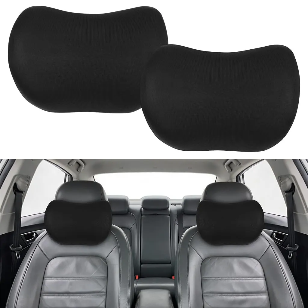 Alaoo 2pcs Cuscino per Collo per Auto, Supporto per Seggiolino, Nero - immagine 8