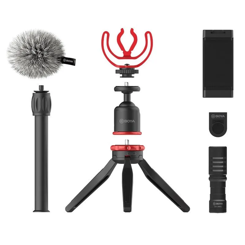 Kit video vlogger per smartphone Boya By-vg330 con microfono a condensazione By-mm1 - immagine 1