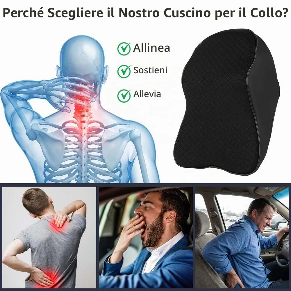 Alaoo 1pcs Cuscino per Collo per Auto, Supporto per Seggiolino, Schienale - immagine 5