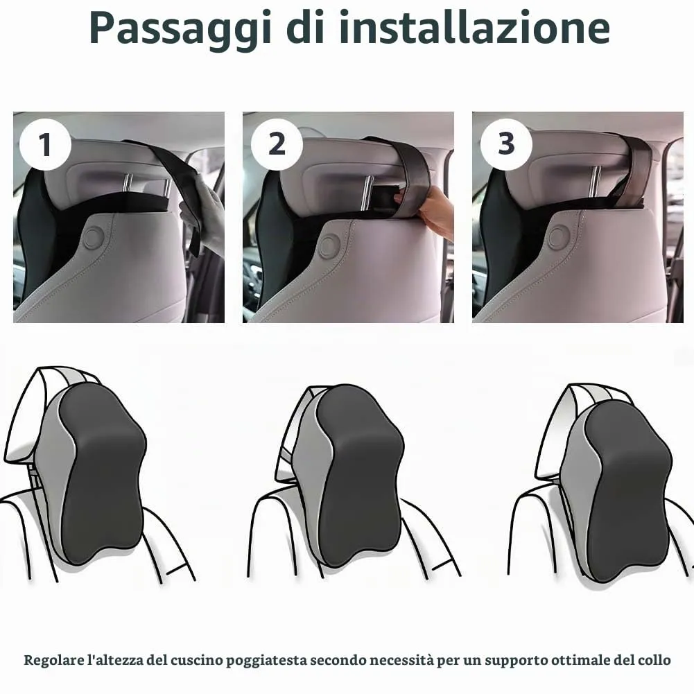 Alaoo 1pcs Cuscino per Collo per Auto, Supporto per Seggiolino, Schienale - immagine 6