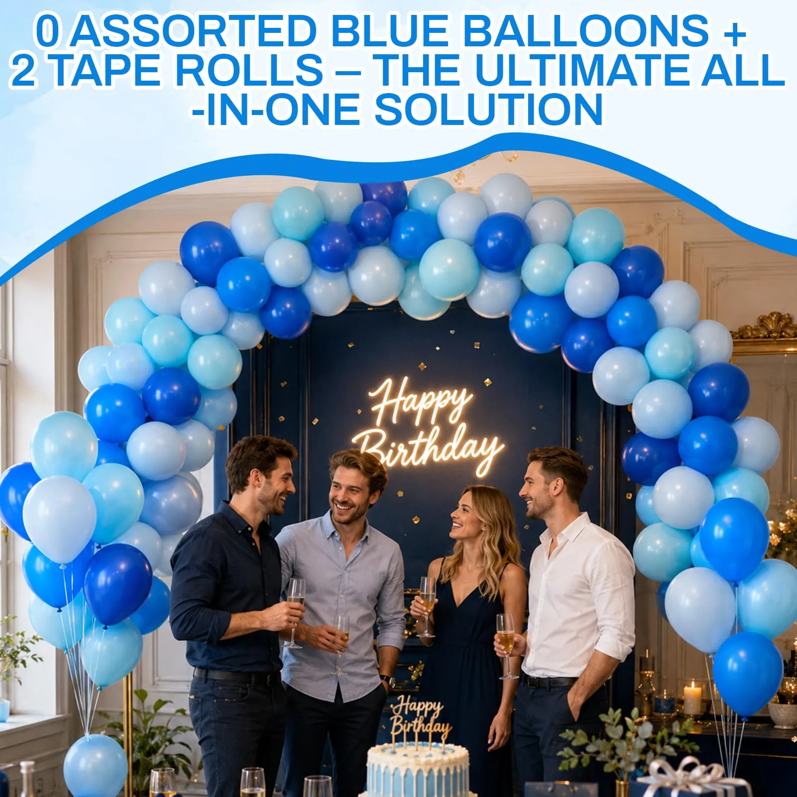 60 Pezzi Palloncini Blu, Palloncino di Elio Azzurro Cielo - immagine 4