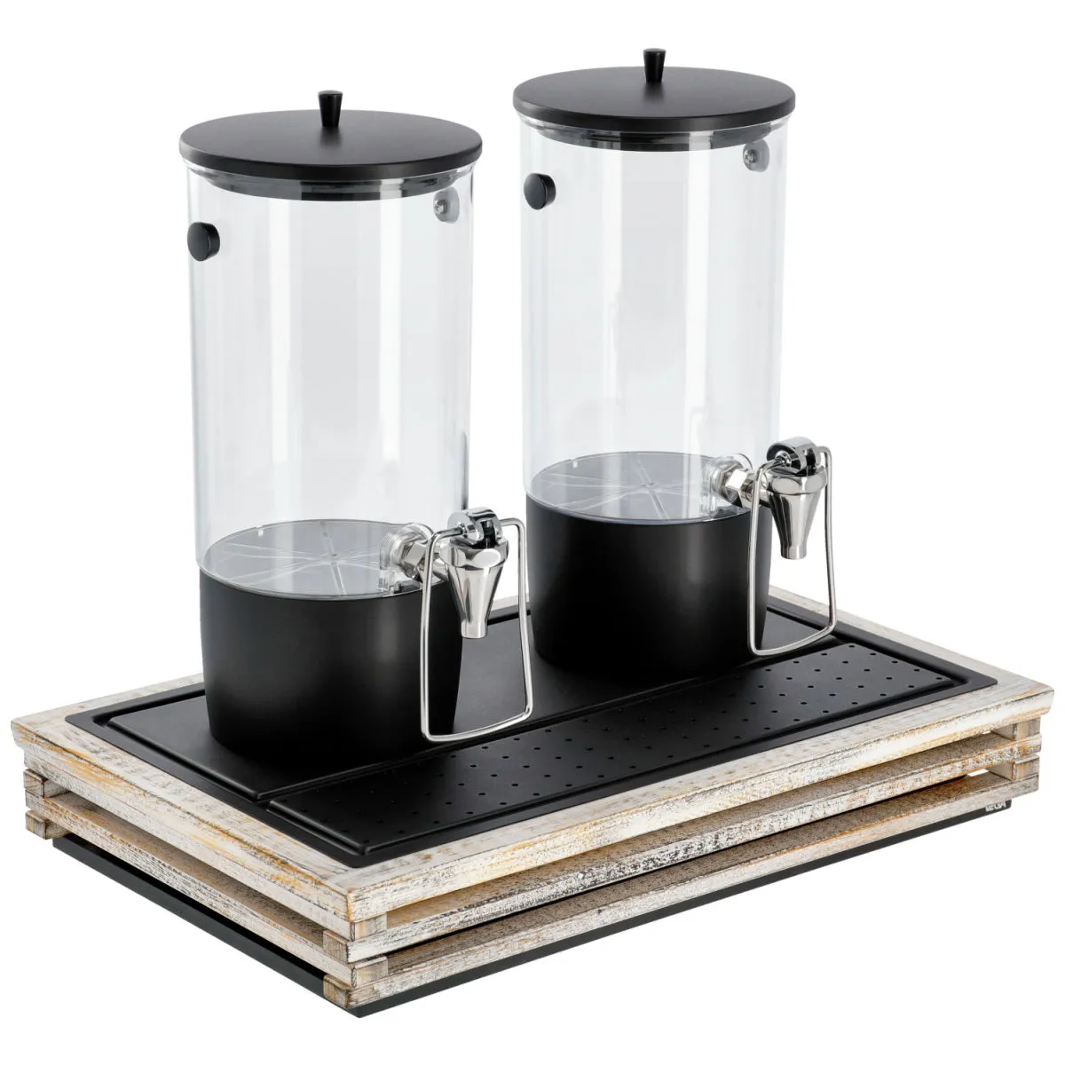 VEGA Dispenser succhi Natchez doppio, GN 1/1, 2x 4l; 57.5x37x50.8 cm (LxLxH); bianco vintage/trasparente/nero - immagine 1