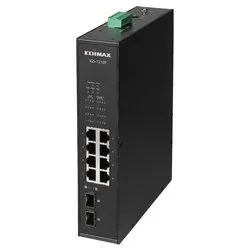 Switch di rete 10 porte INDUSTRIAL Din Rail PoE+ Black IGS 1210P Gigabit (1000Base-TX) - immagine 1