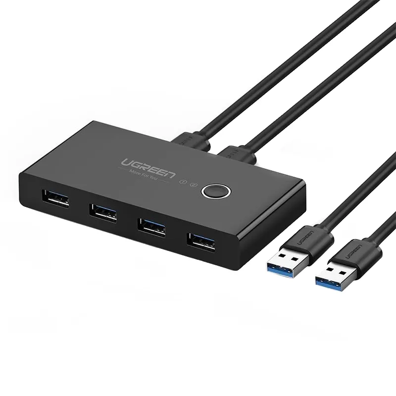 Switch USB UGREEN US216 (30768) Two Sharing Box Nuova Versione, 4 x USB-A 3.0, Nero - immagine 1