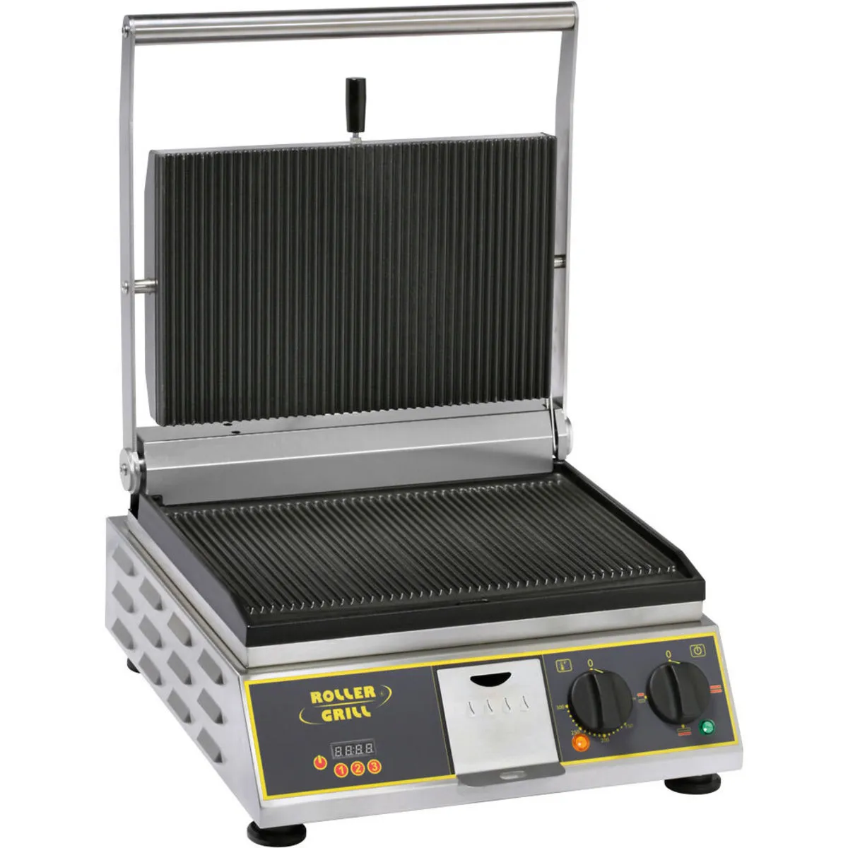 Roller Grill ROLLER GRILL Griglia a contatto con timer, 400x475x310 mm (LxPxH), 3,4 kW; 40x47.5x31 cm (LxPxH); argento/nero - immagine 1