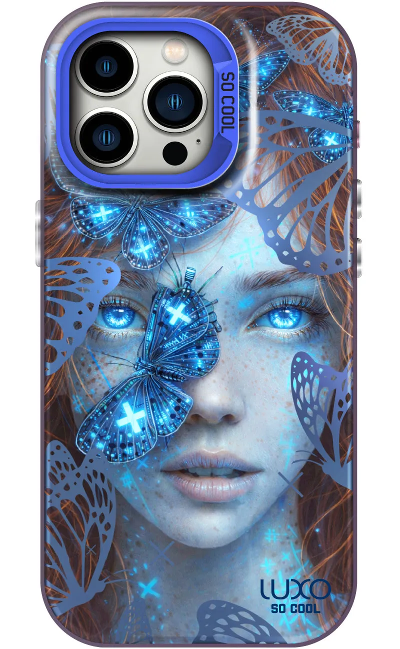 Custodia per Apple iPhone 16 Pro, LUXO So CooL, ArcadiA Butterfly Girl, Multicolore - immagine 1