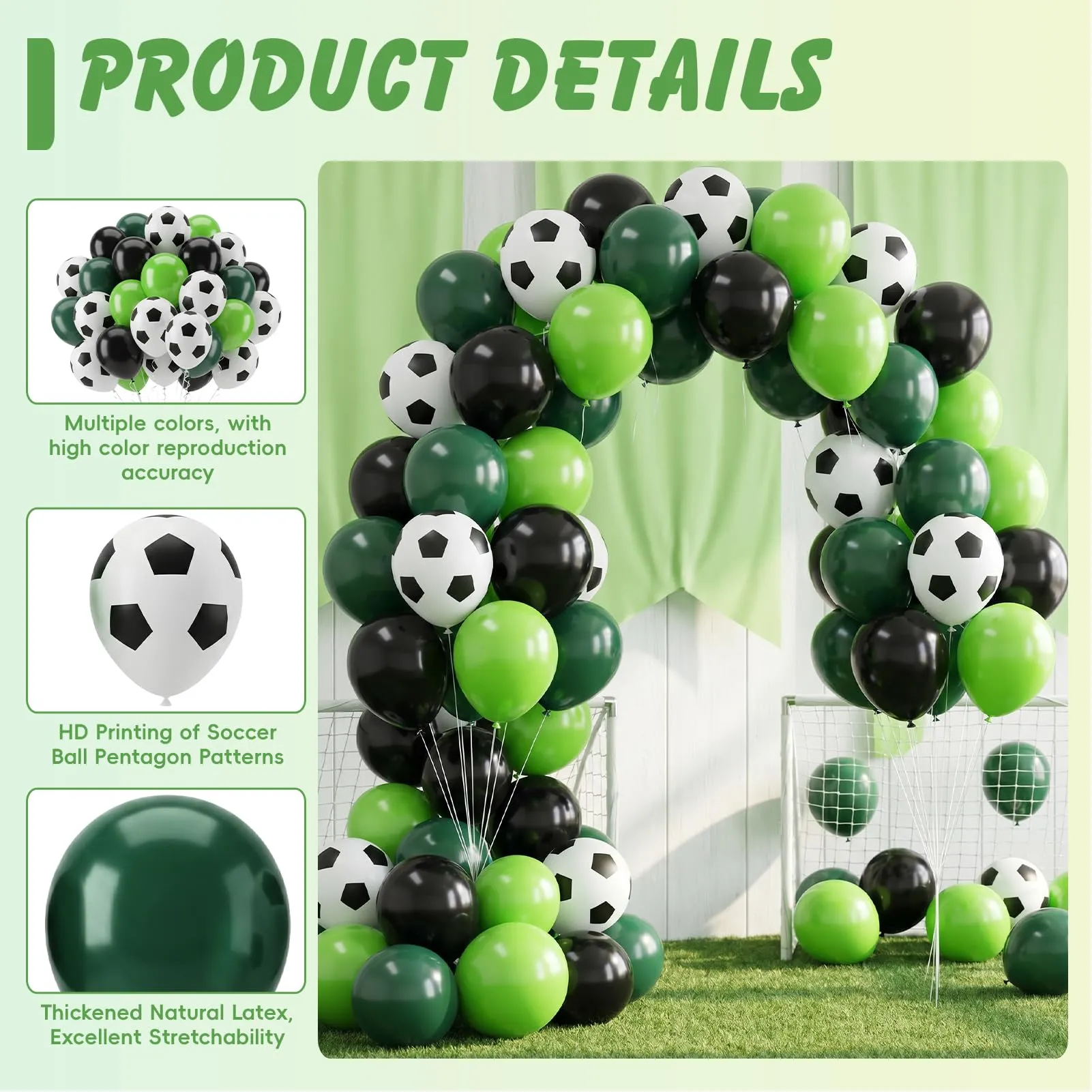 60 Pezzi Palloncino Calcio Compleanno - immagine 3