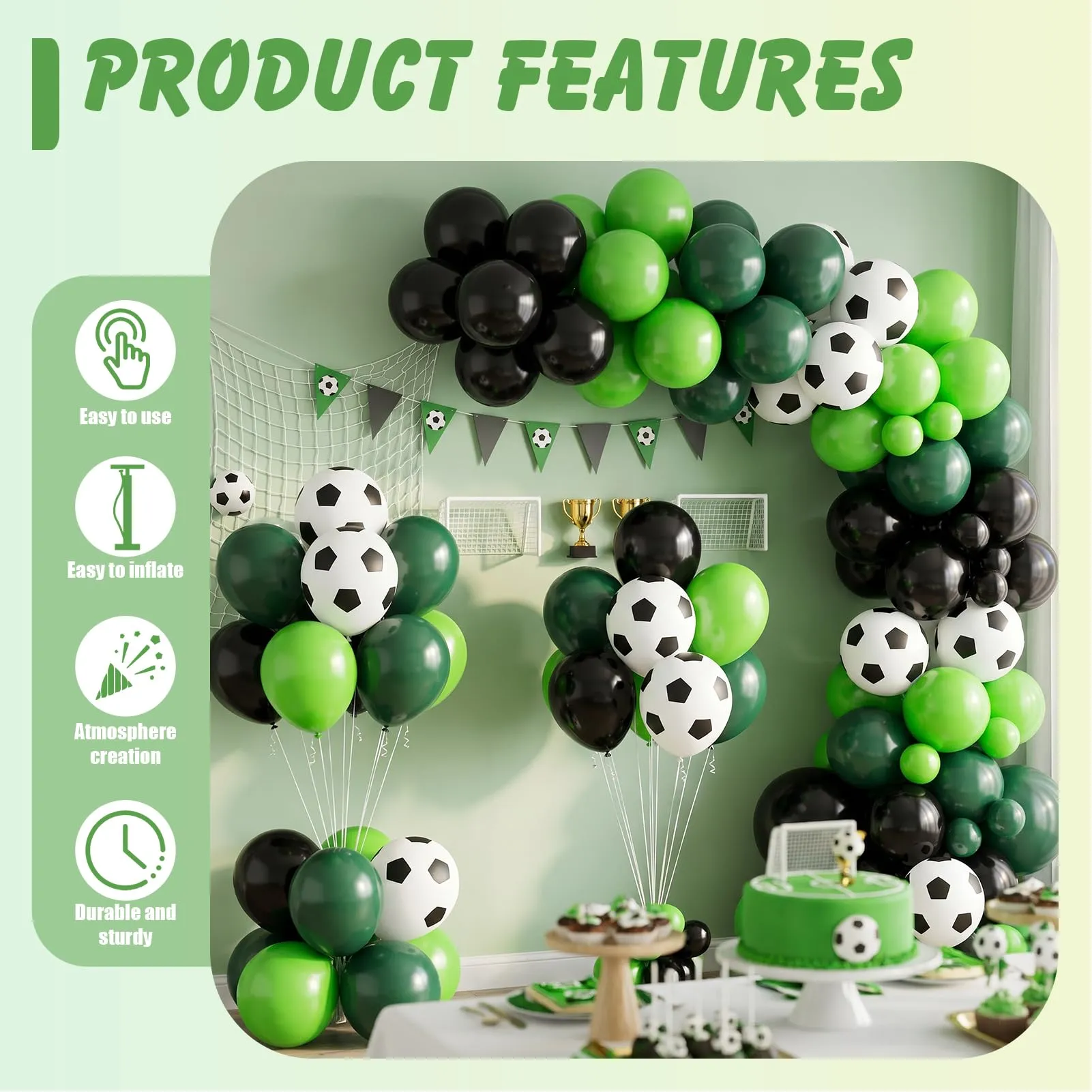 60 Pezzi Palloncino Calcio Compleanno - immagine 4