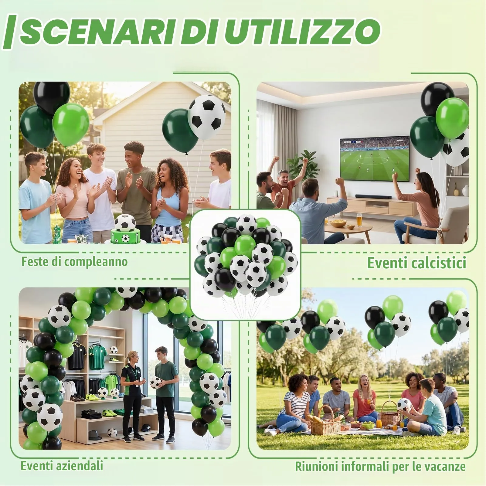 60 Pezzi Palloncino Calcio Compleanno - immagine 7