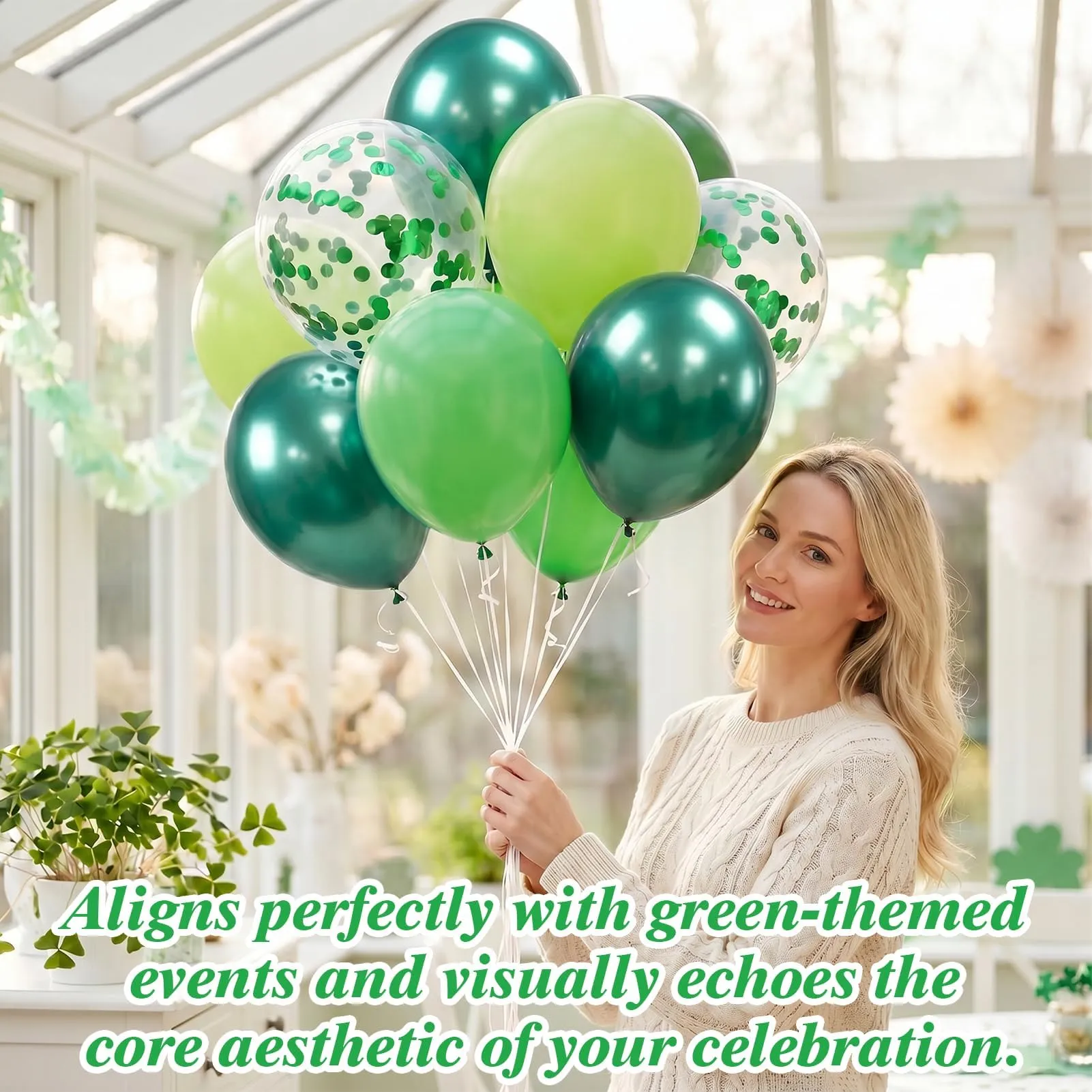 60 Pièces Ballons Vert Sauge, Hélium Ballons Vert Foncé Verts Clair - immagine 6
