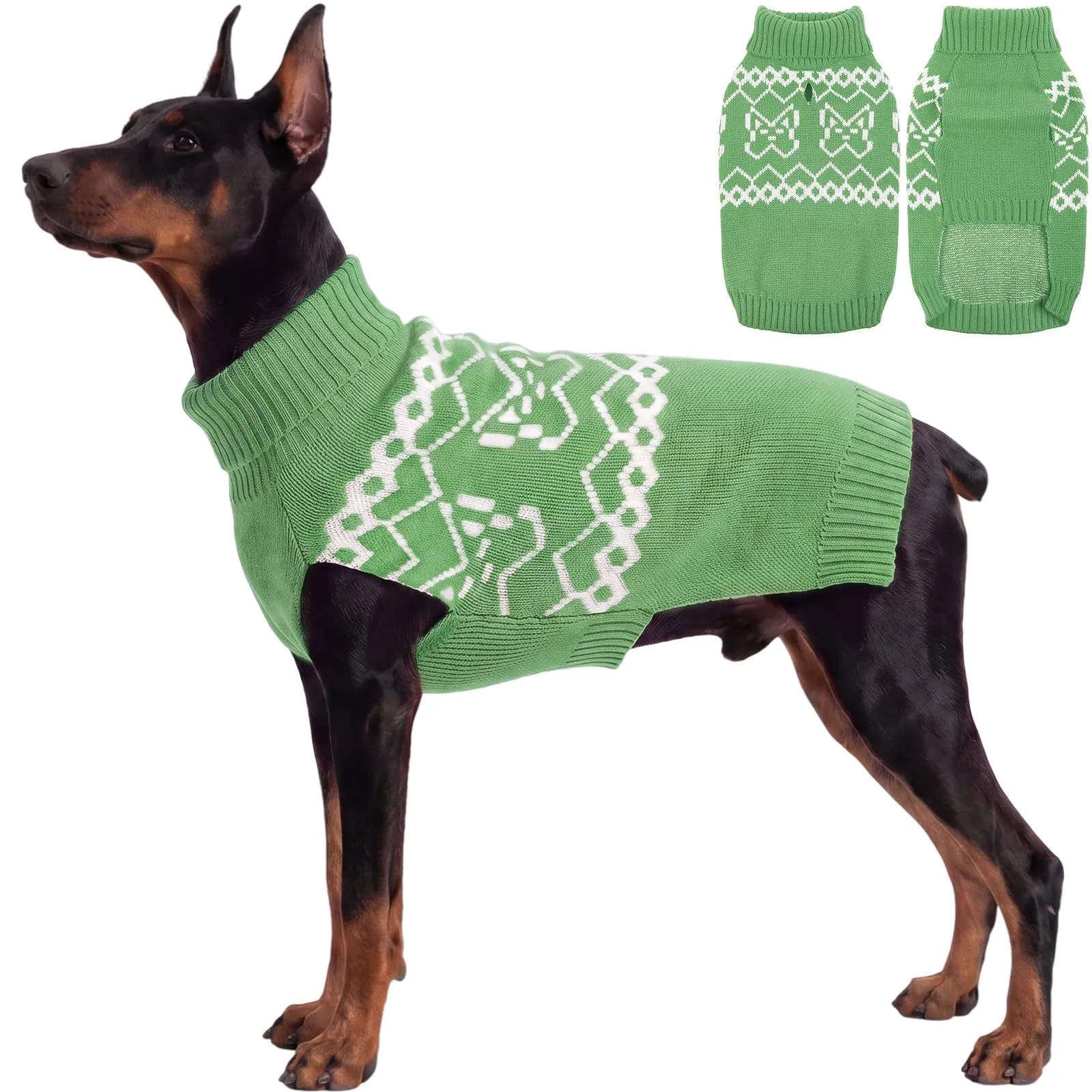ASENKU Maglione Cane XL per Grande Cani, Tessuto Lavorato a Maglia Spesso, Collo Alto per Freddo Intenso, Maglioncino Invernale per Cani Adatto Shiba Inu Border Collie, Maglia Calda Interno Esterno - immagine 1