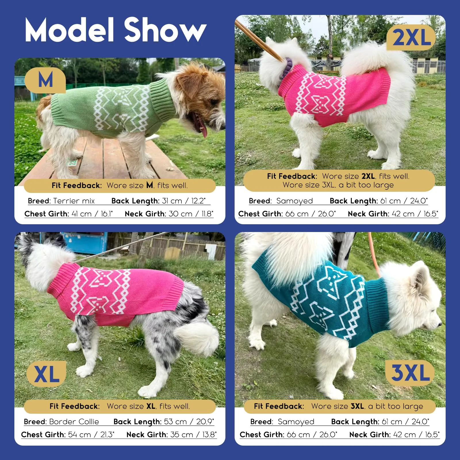 ASENKU Maglione Invernale per Grandi Cani Collo Alto Piegabile 2XL, Motivo Bouledogue Francese, Foro Guinzaglio, Cappotto Cane Adatto Labrador Pastore Tedesco, Tuta Calda per Passeggiate e Casa - immagine 6