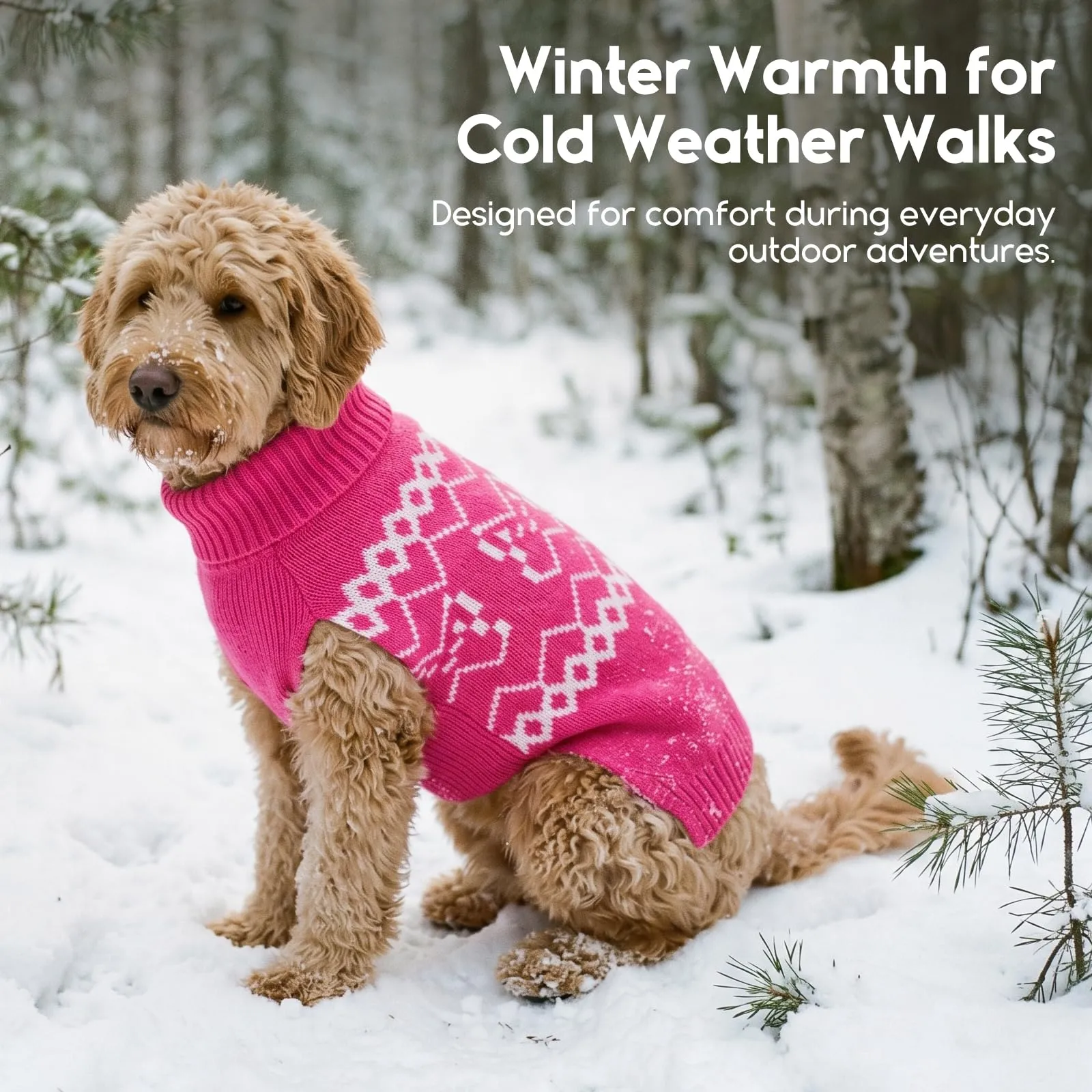 ASENKU Maglioncino Cane Taglia Piccola XS, Maglione Invernale per Cani Collo Alto Piegabile, Motivo Bouledogue Francese, per Chihuahua Yorkshire, Foro per Guinzaglio per Passeggiate Casa Esterno - immagine 8