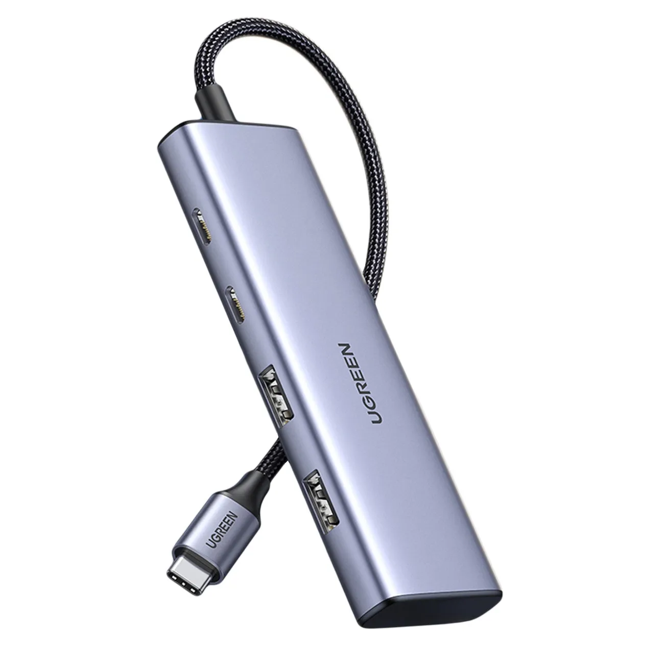 Hub USB-C UGREEN CM473, 2 x USB-A 3.0 - 2 x USB-C, 0,20 cm, Grigio - immagine 1