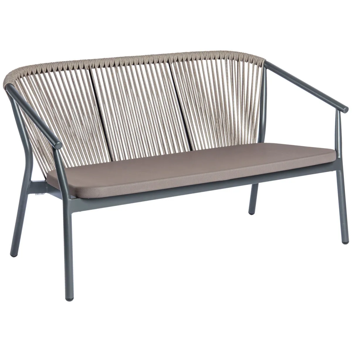 VEGA Divano da esterno Calvo a tre posti; 140x75x78 cm (LxPxH); seduta tortora, struttura antracite - immagine 1