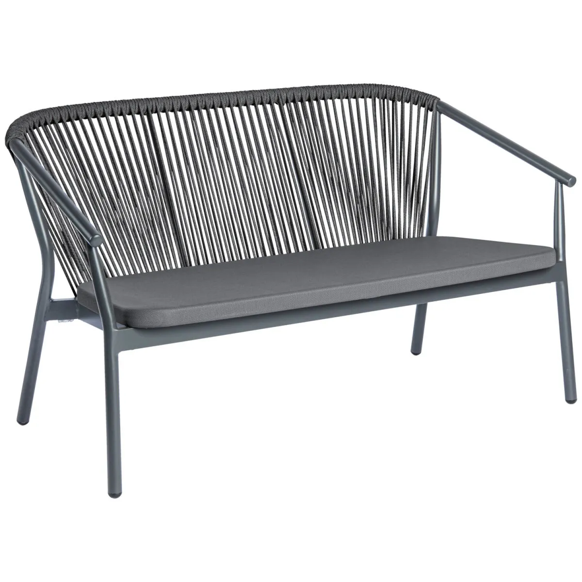 VEGA Divano da esterno Calvo a tre posti; 140x75x78 cm (LxPxH); seduta antracite, struttura antracite - immagine 1