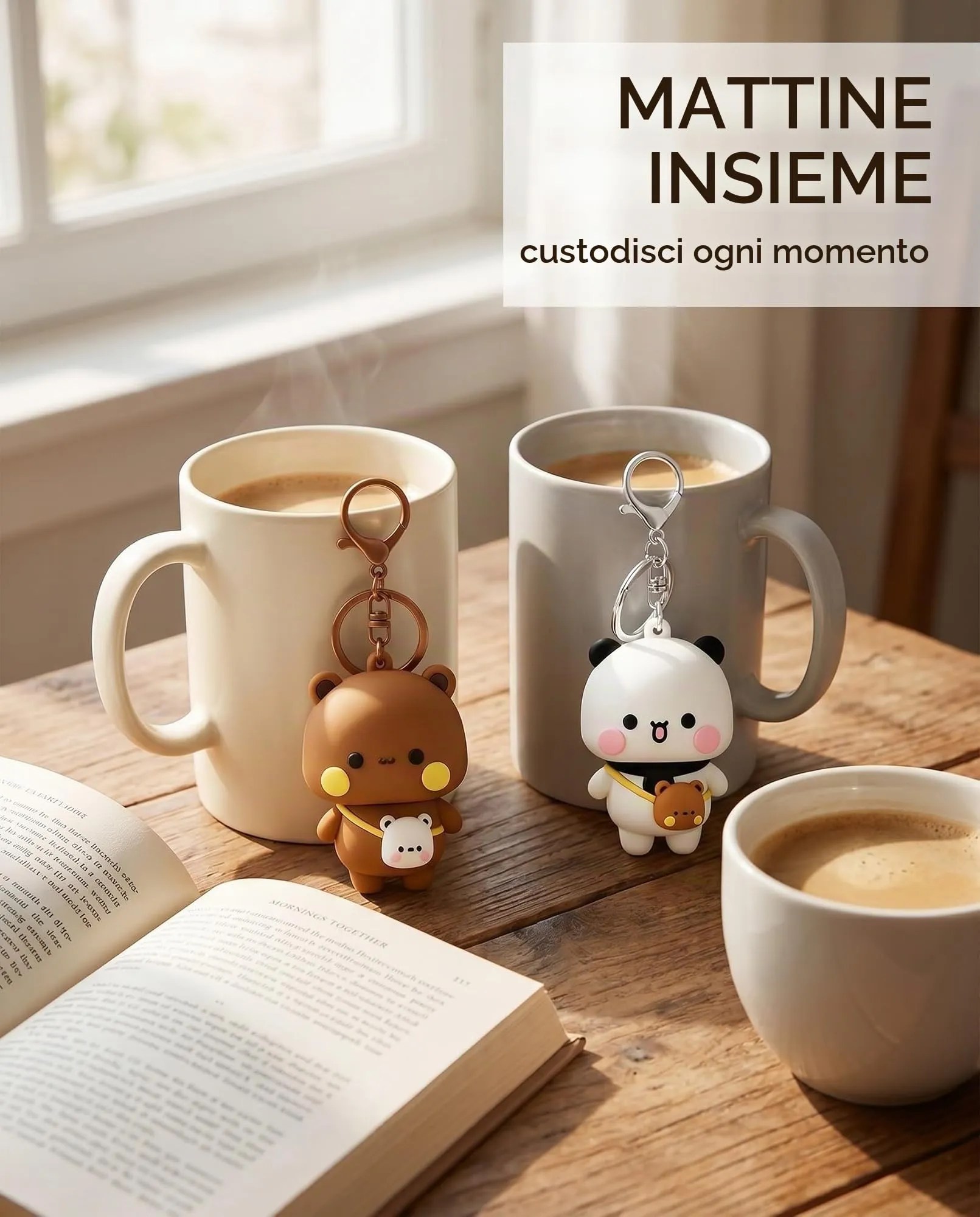 TBCDS Set da 2 Portachiavi Coppia Bubu e Dudu, Ciondoli Anime, Regalo Sentimentale per Partner, Accessori Durevoli per Borsa, Zaino e Porte Chiavi, Simbolo di Complicità Quotidiana - immagine 4