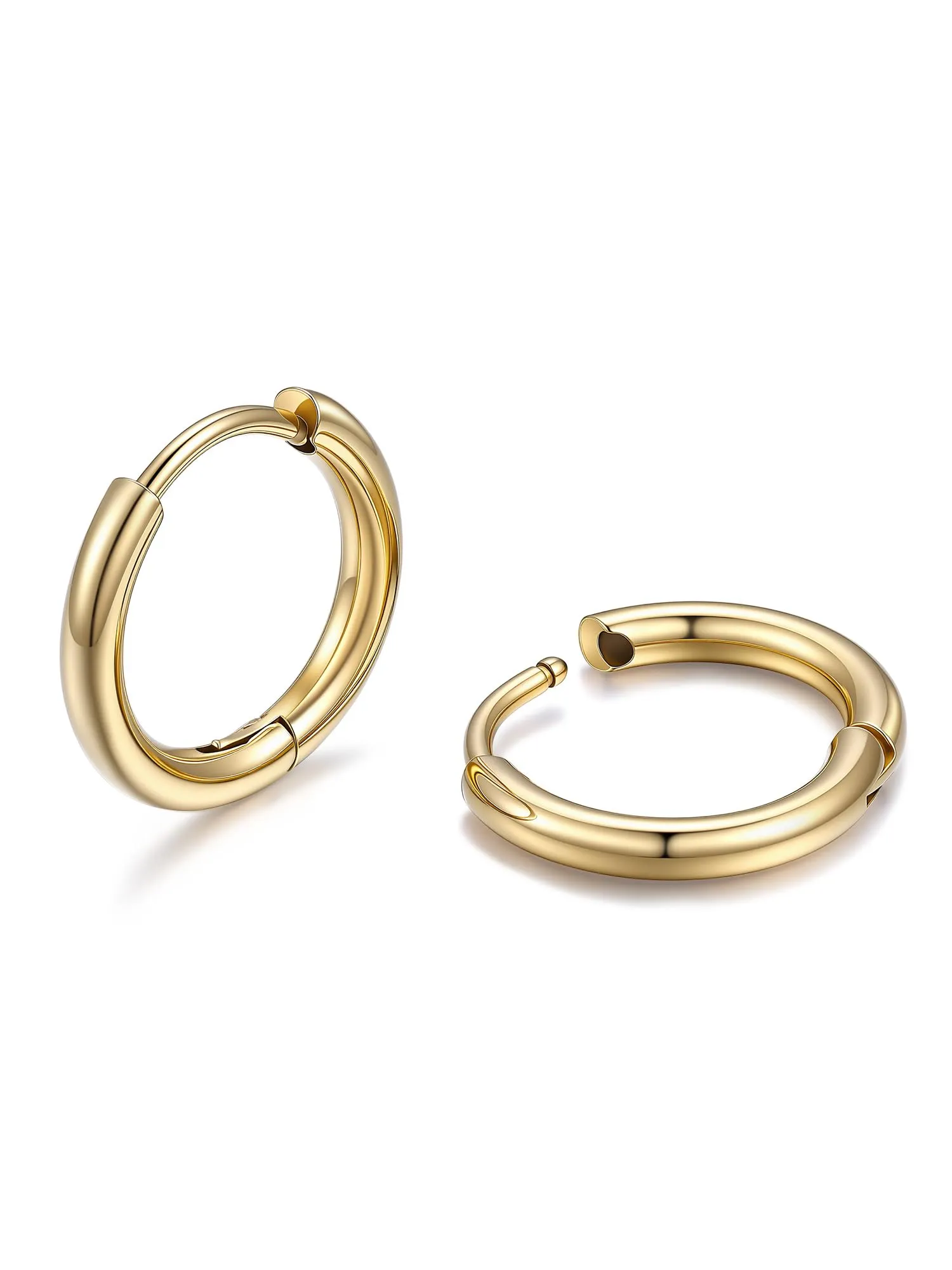 PROSTEEL Orecchini Uomo Donna 10mm Cerchio Piccoli Huggie Acciaio Impermeabile - immagine 1