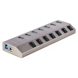Hub USB Con Interruttori Individuali Grey 7 porte 5G7AIBS USB HUB EU - immagine 1