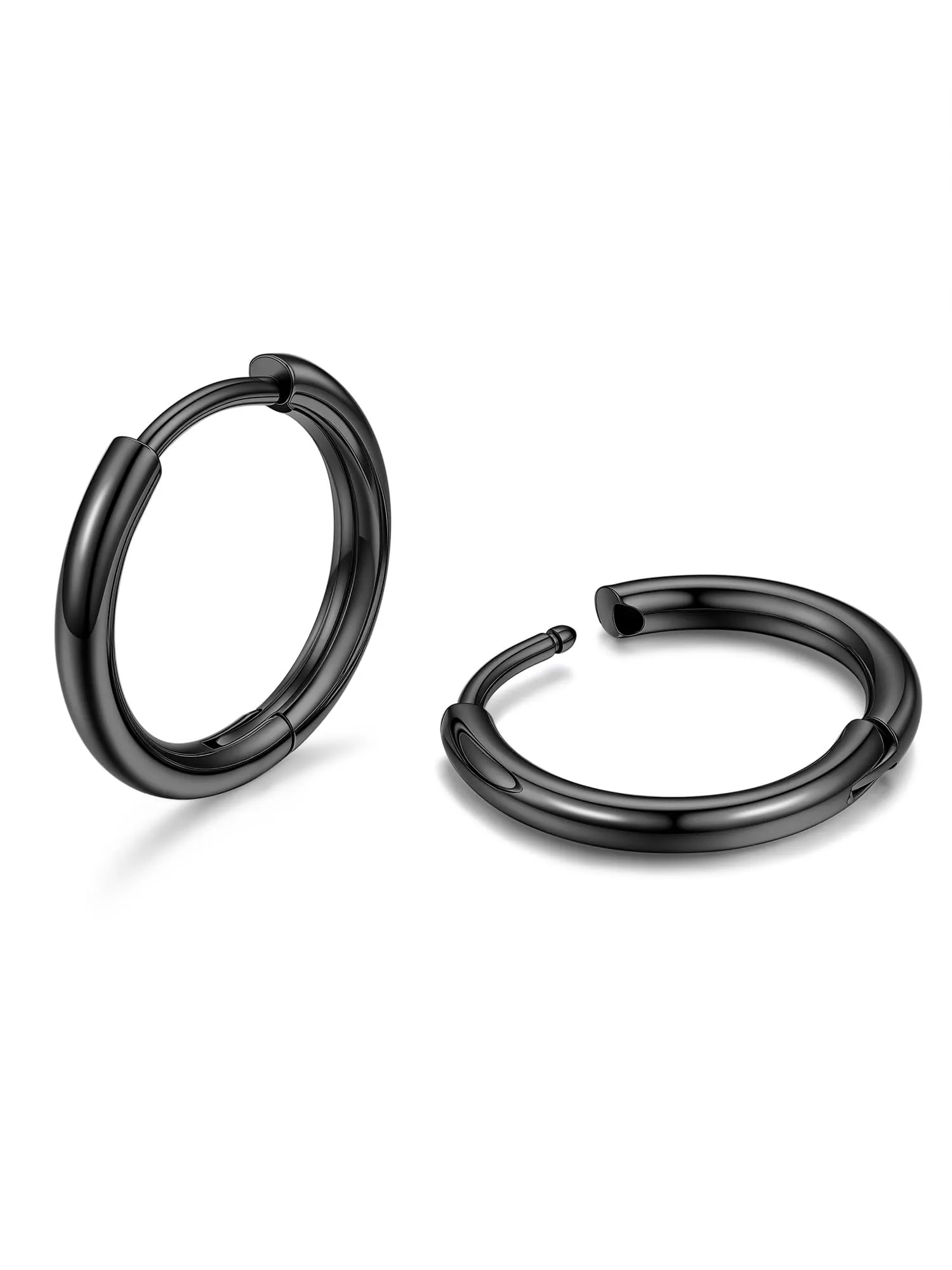 PROSTEEL Orecchini Uomo Donna 12mm Cerchio Piccoli Huggie Acciaio Impermeabile - immagine 1
