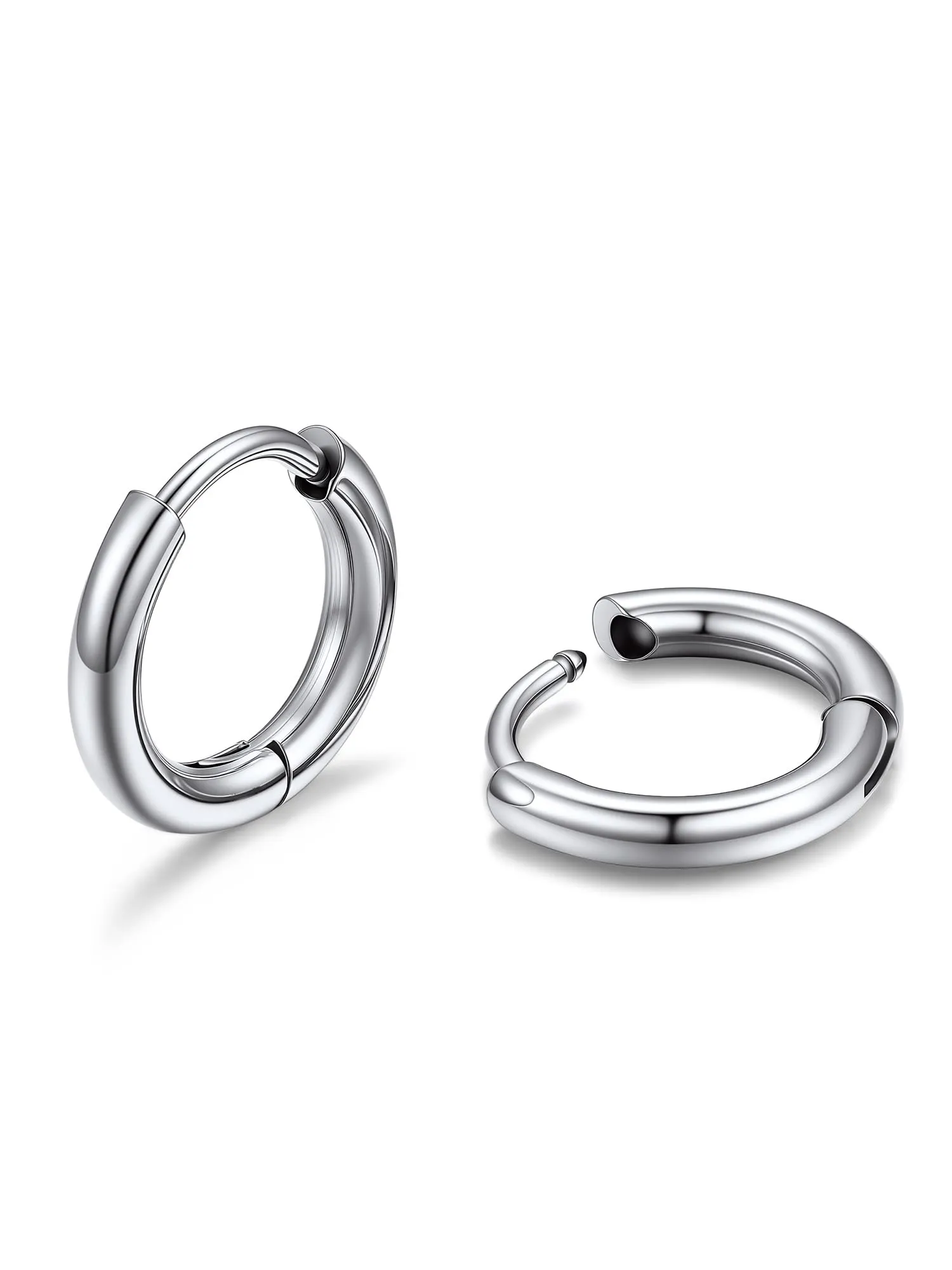 PROSTEEL Orecchini Uomo Donna 8mm Cerchio Piccoli Huggie Acciaio Impermeabile - immagine 1