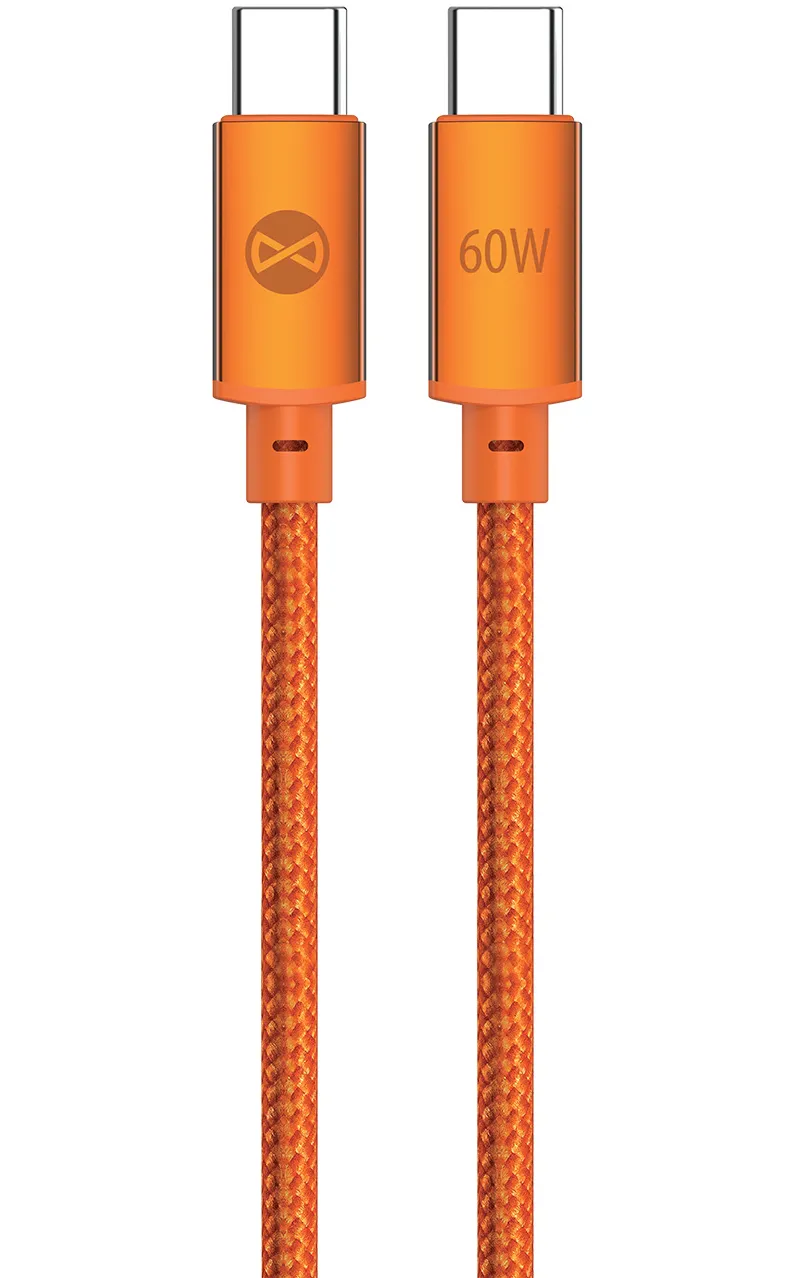 Cavo Dati e Ricarica USB-C - USB-C Forever Saffron, 60W, 1m, Arancione - immagine 1