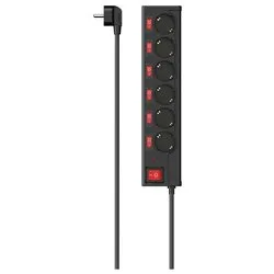 Presa filtrata 6 posti Con 6 Interruttori Black 00223158 - immagine 1