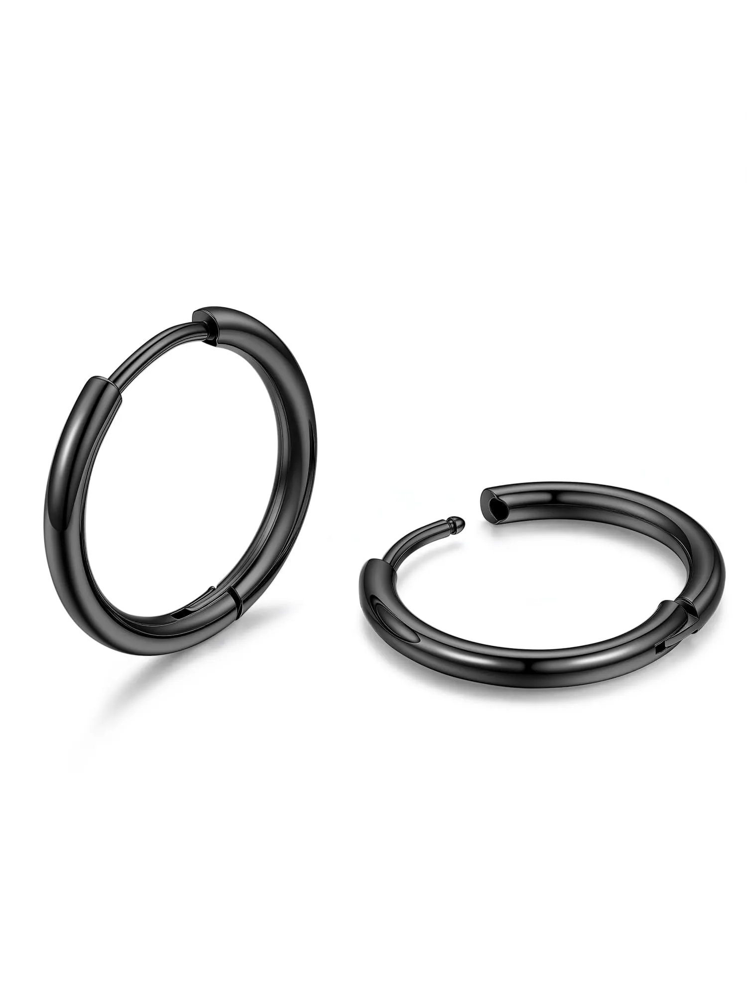 PROSTEEL Orecchini Uomo Donna 14mm Cerchio Piccoli Huggie Acciaio Impermeabile - immagine 1