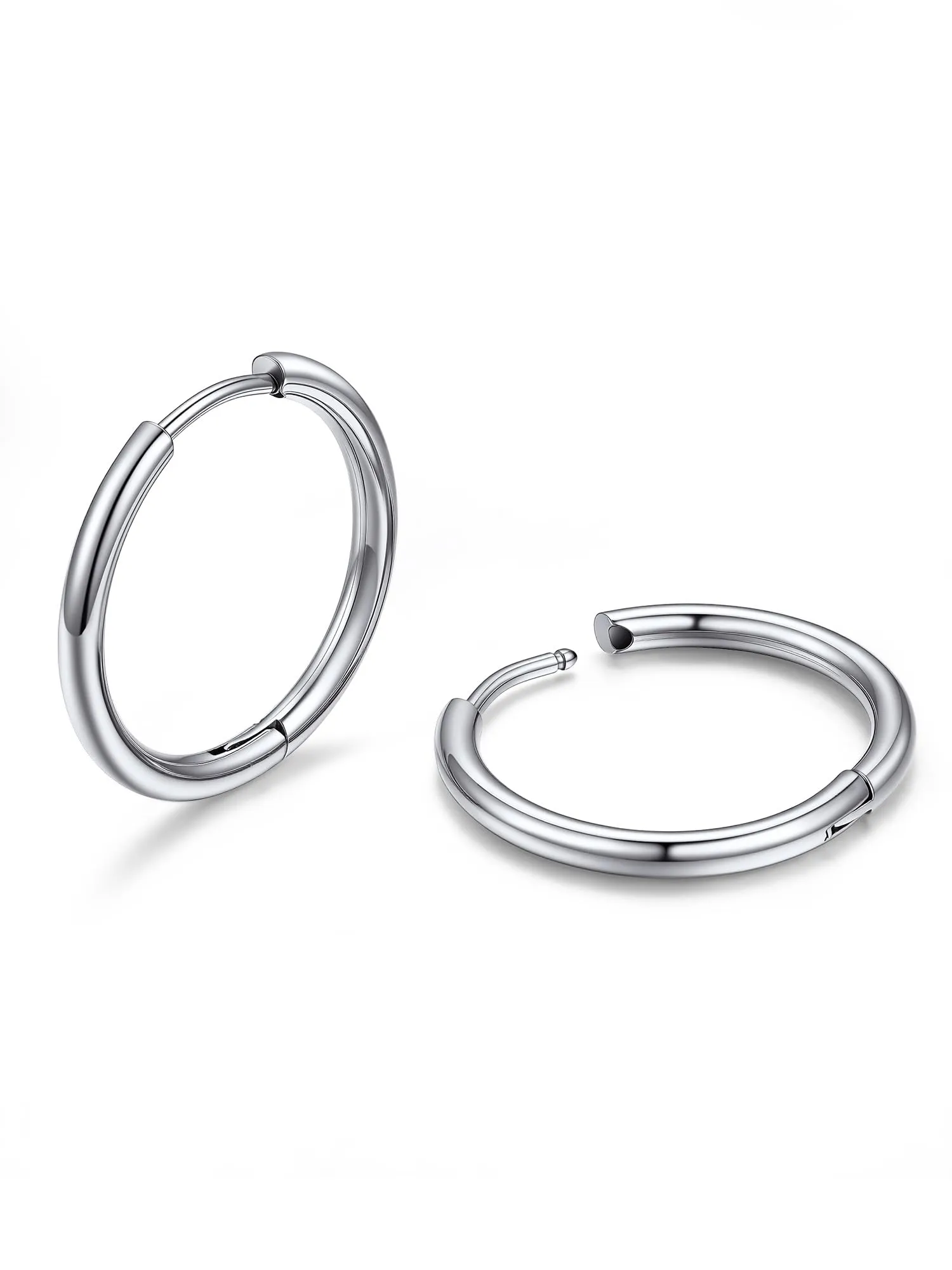 PROSTEEL Orecchini Uomo Donna 16mm Cerchio Piccoli Huggie Acciaio Impermeabile - immagine 1