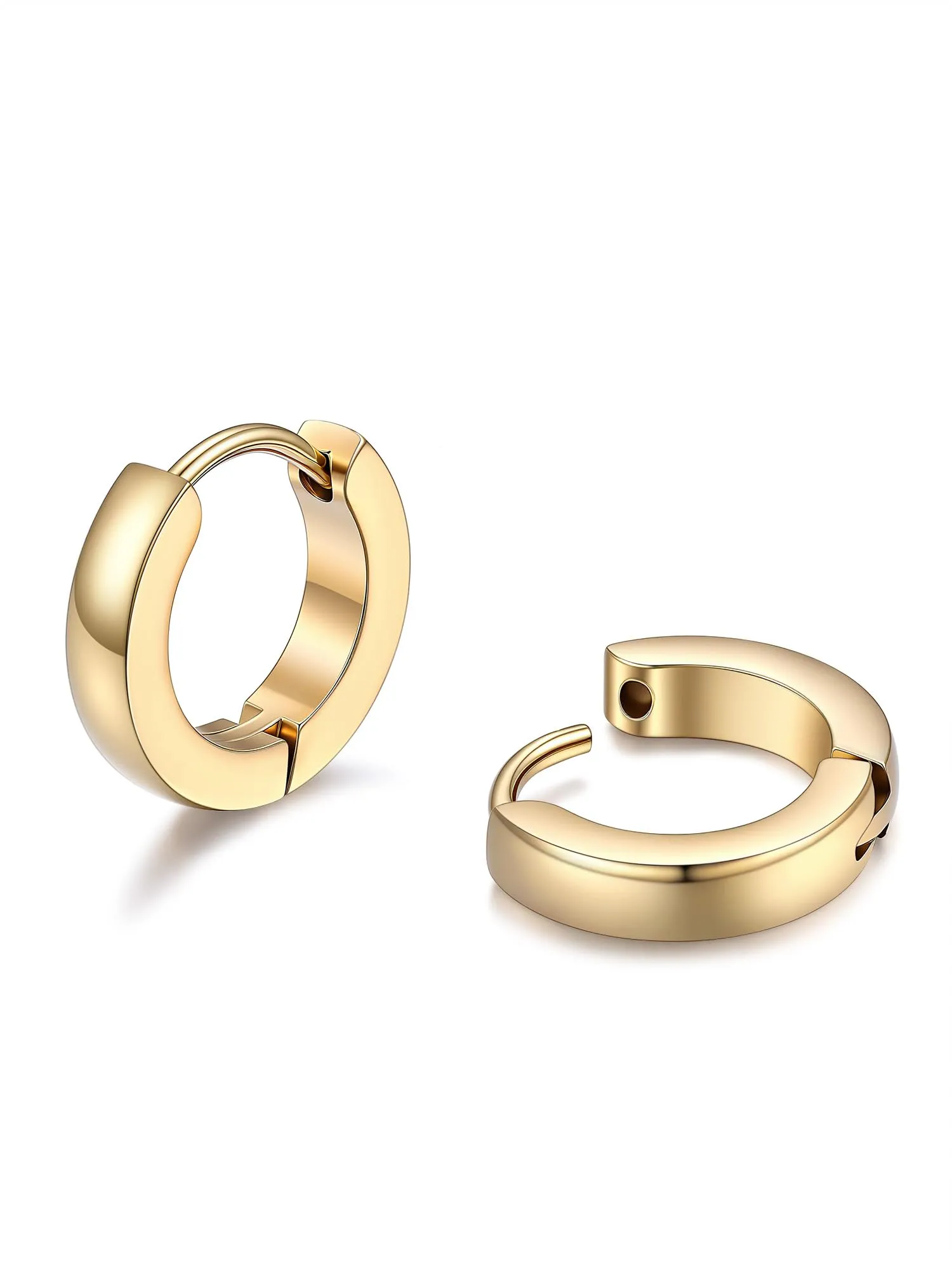 PROSTEEL Orecchini Uomo Donna 12mm Cerchio Piccoli Huggie Acciaio Impermeabile - immagine 1