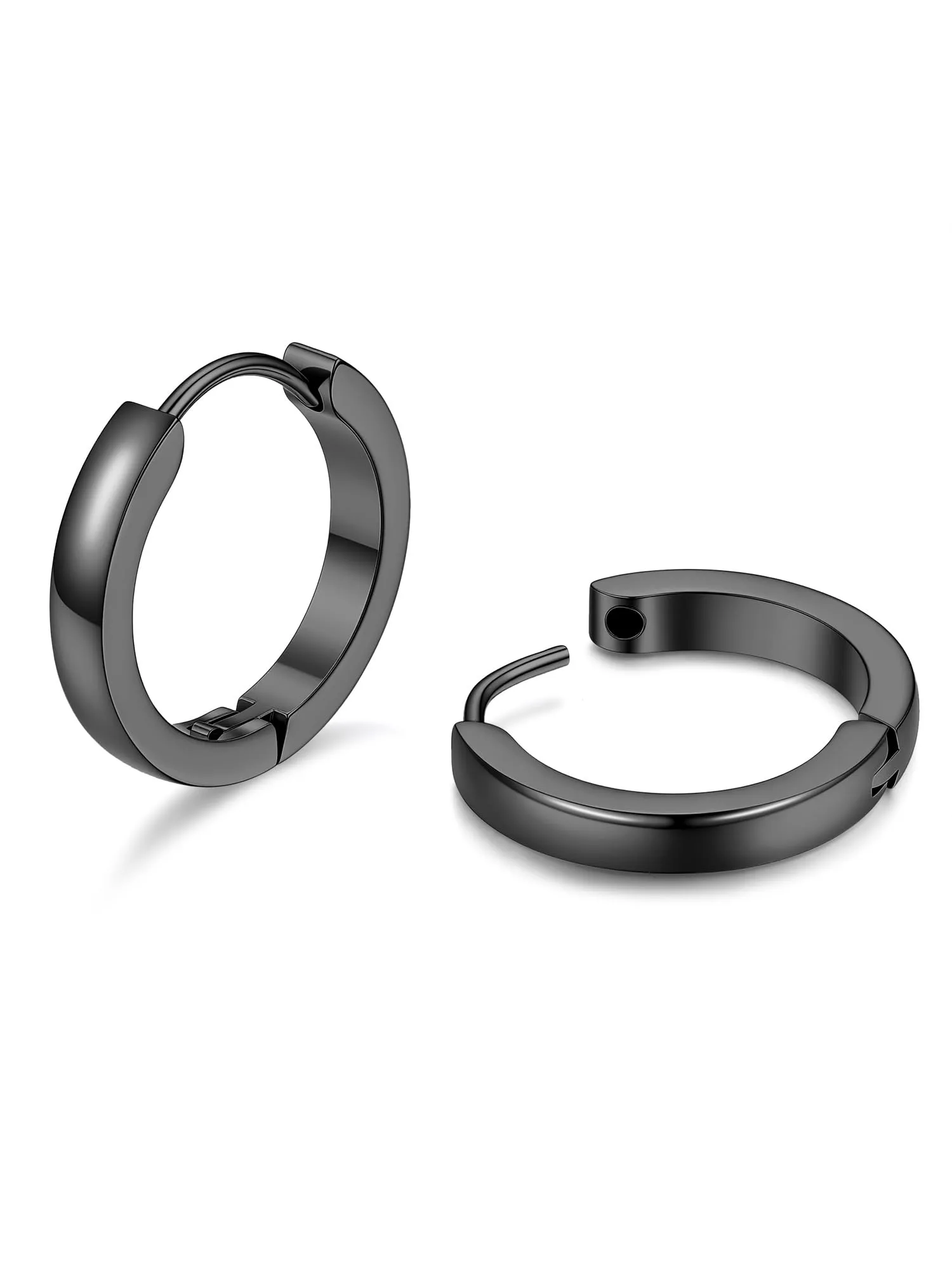 PROSTEEL Orecchini Uomo Donna 14mm Cerchio Piccoli Huggie Acciaio Impermeabile - immagine 1