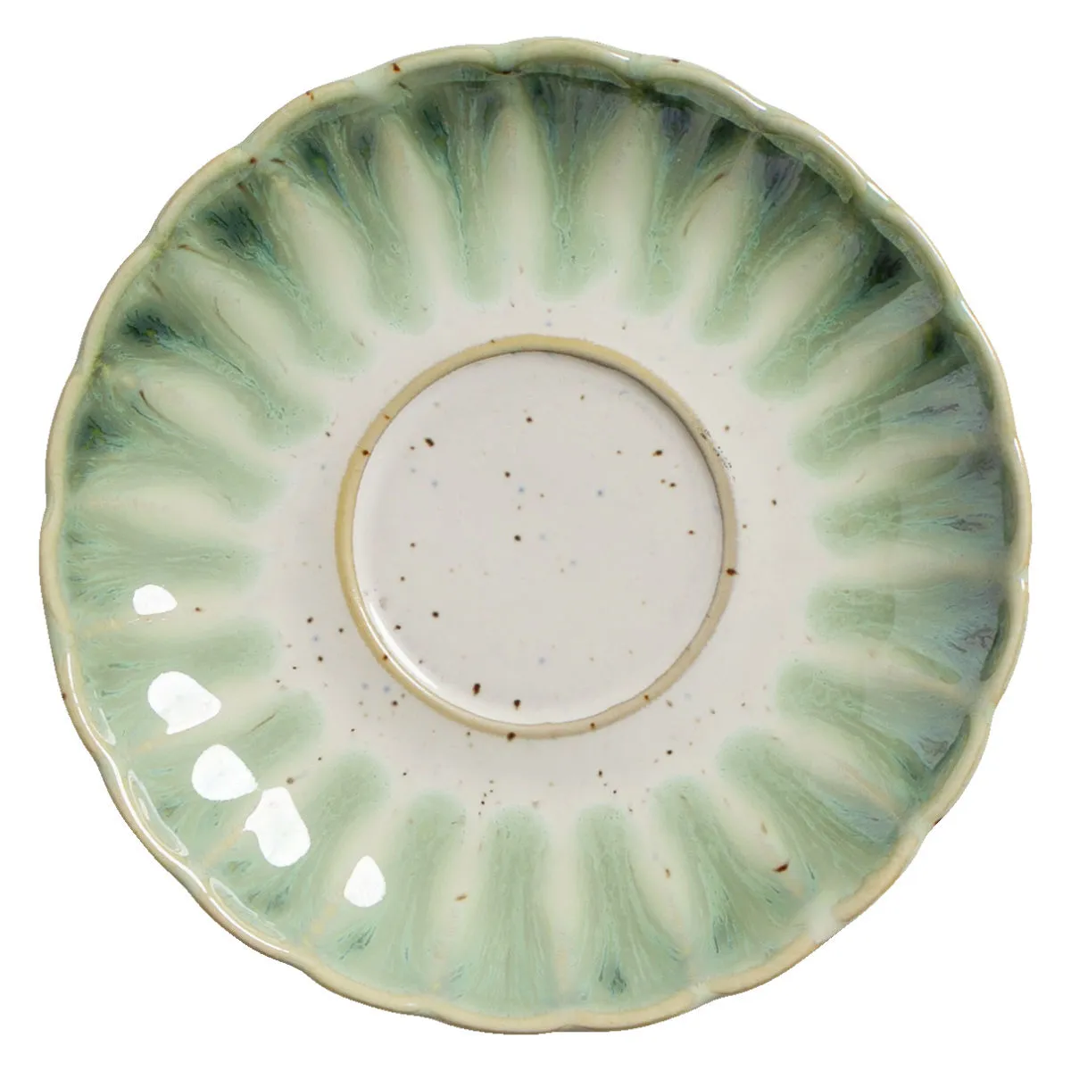 6x VEGA Piattino per tazzina caffè Flora; 12.5x2.1 cm (ØxH); verde/beige; rotonda; 6 pz. / Pacco - immagine 1