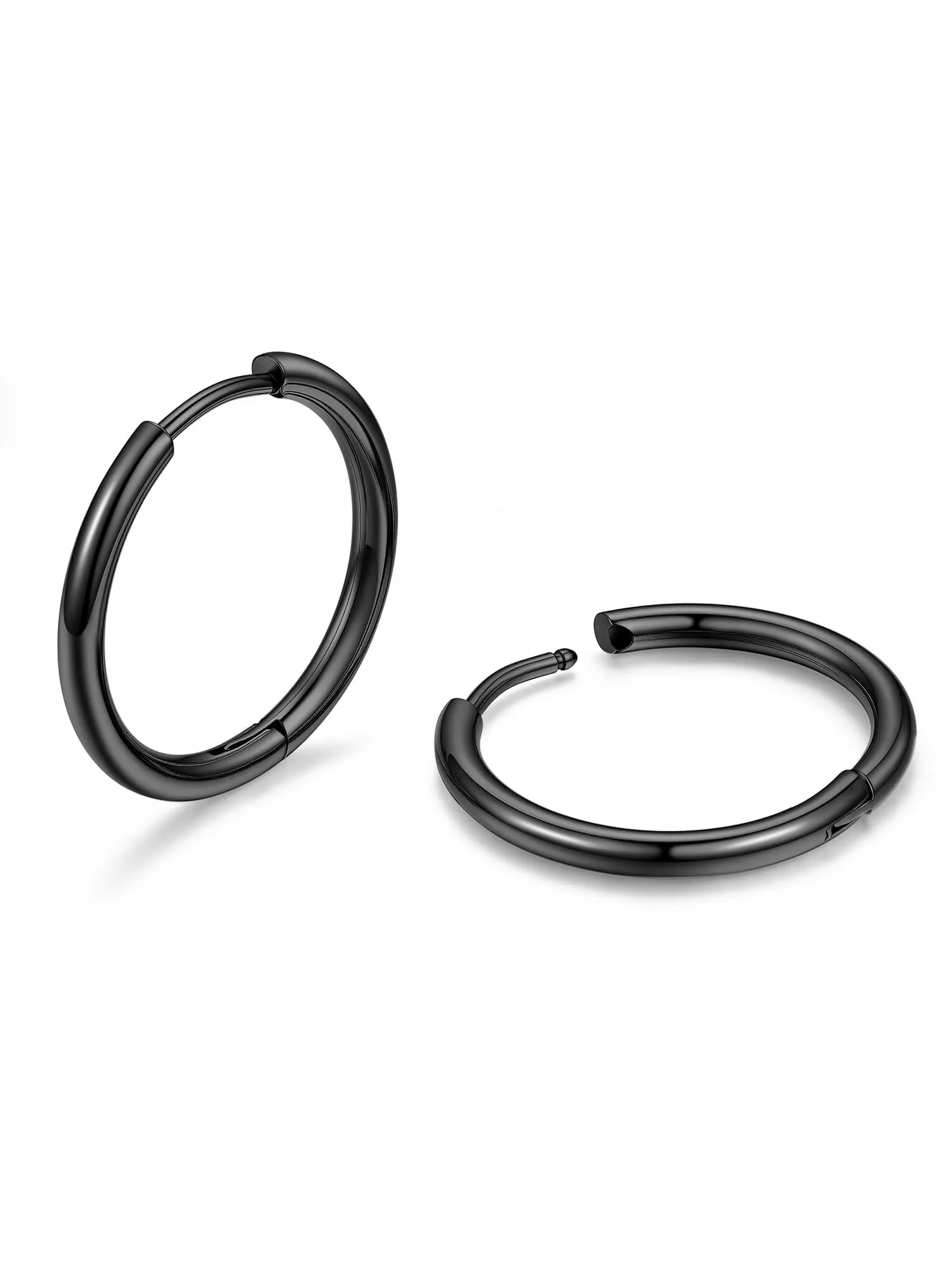 PROSTEEL Orecchini Uomo Donna 16mm Cerchio Piccoli Huggie Acciaio Impermeabile - immagine 1